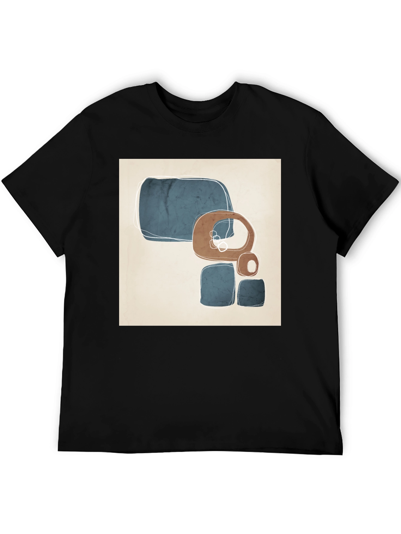 Abstract Geometric Art Black T-Shirt