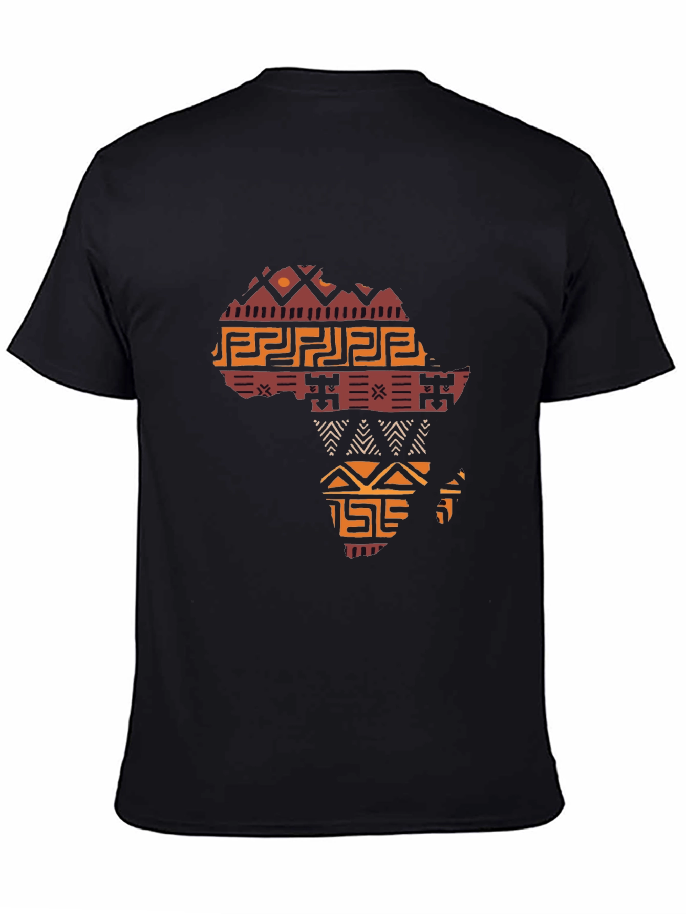 Africa Map Graphic T-Shirt - Black Crew Neck Tee