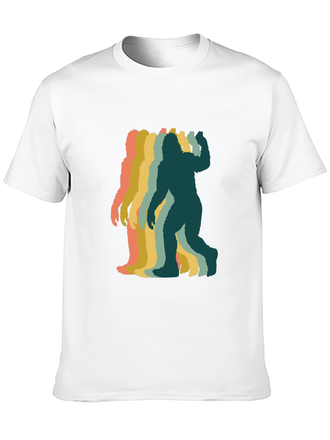 Retro Bigfoot Silhouette Graphic T-Shirt - Black