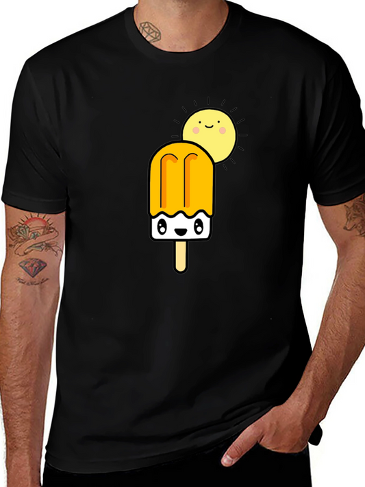 Cute Popsicle & Sun Graphic Tee - Summer Fun