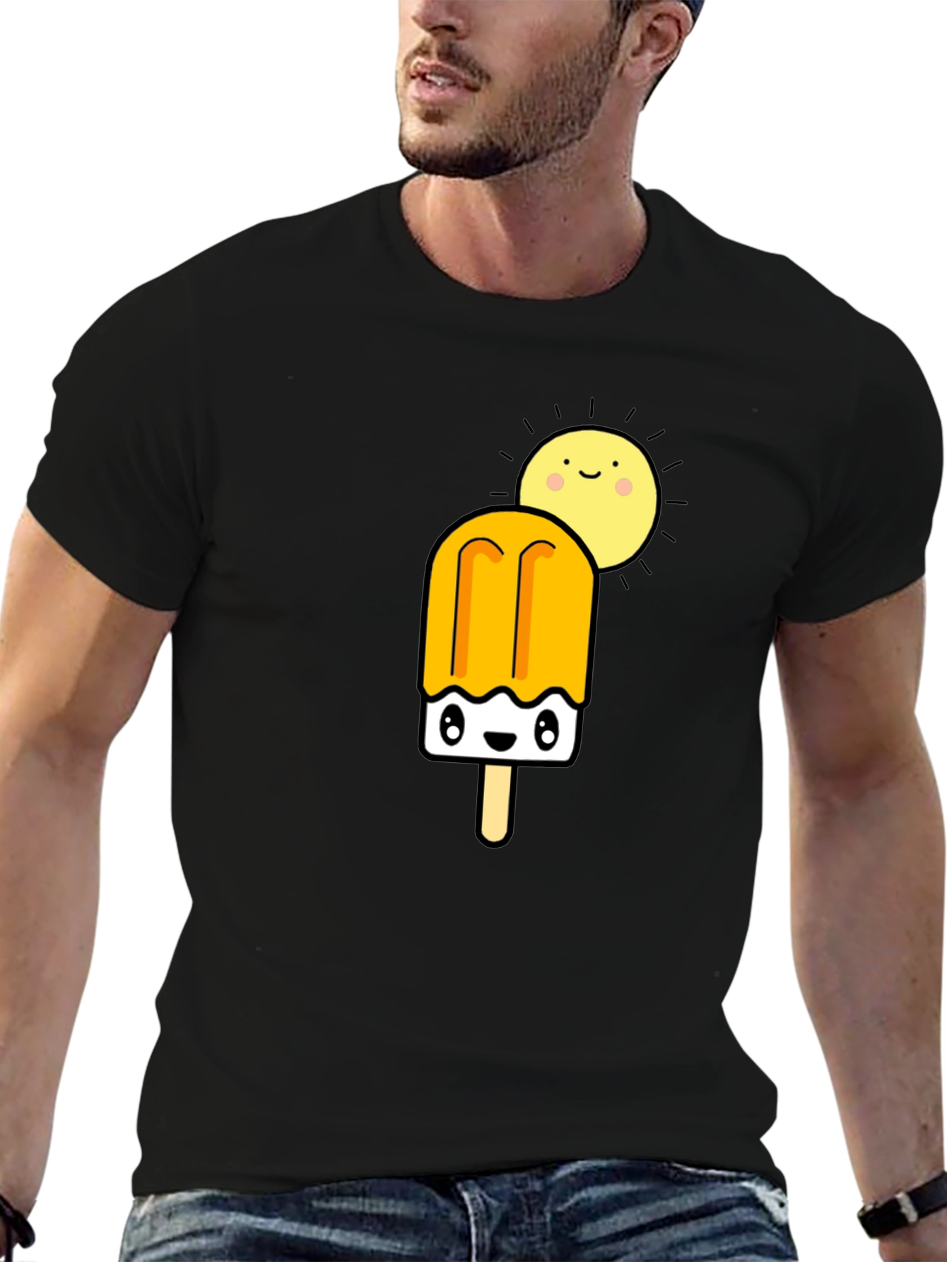 Cute Popsicle & Sun Graphic Tee - Summer Fun