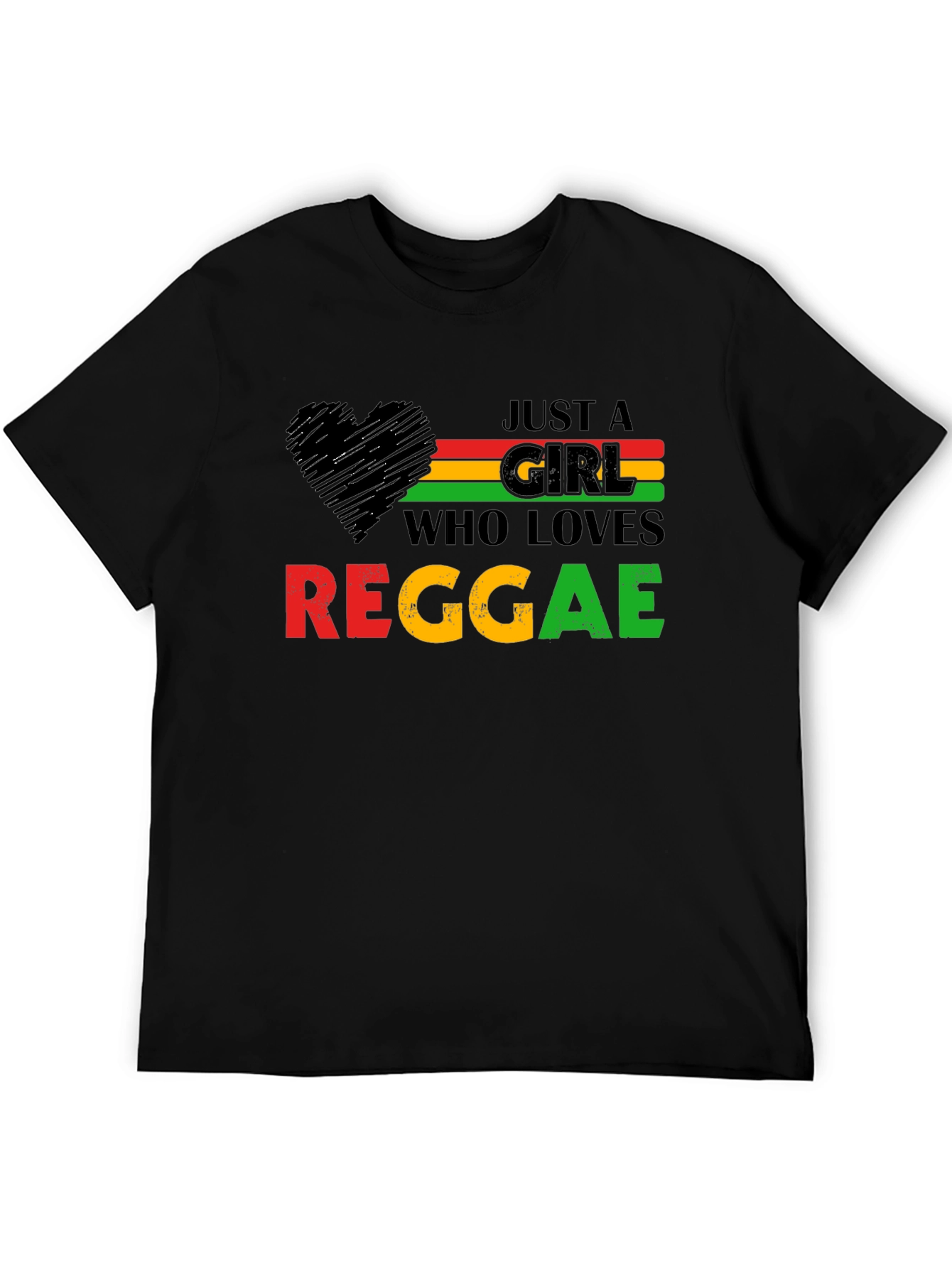 Just A Girl Who Loves Reggae T-Shirt - Black