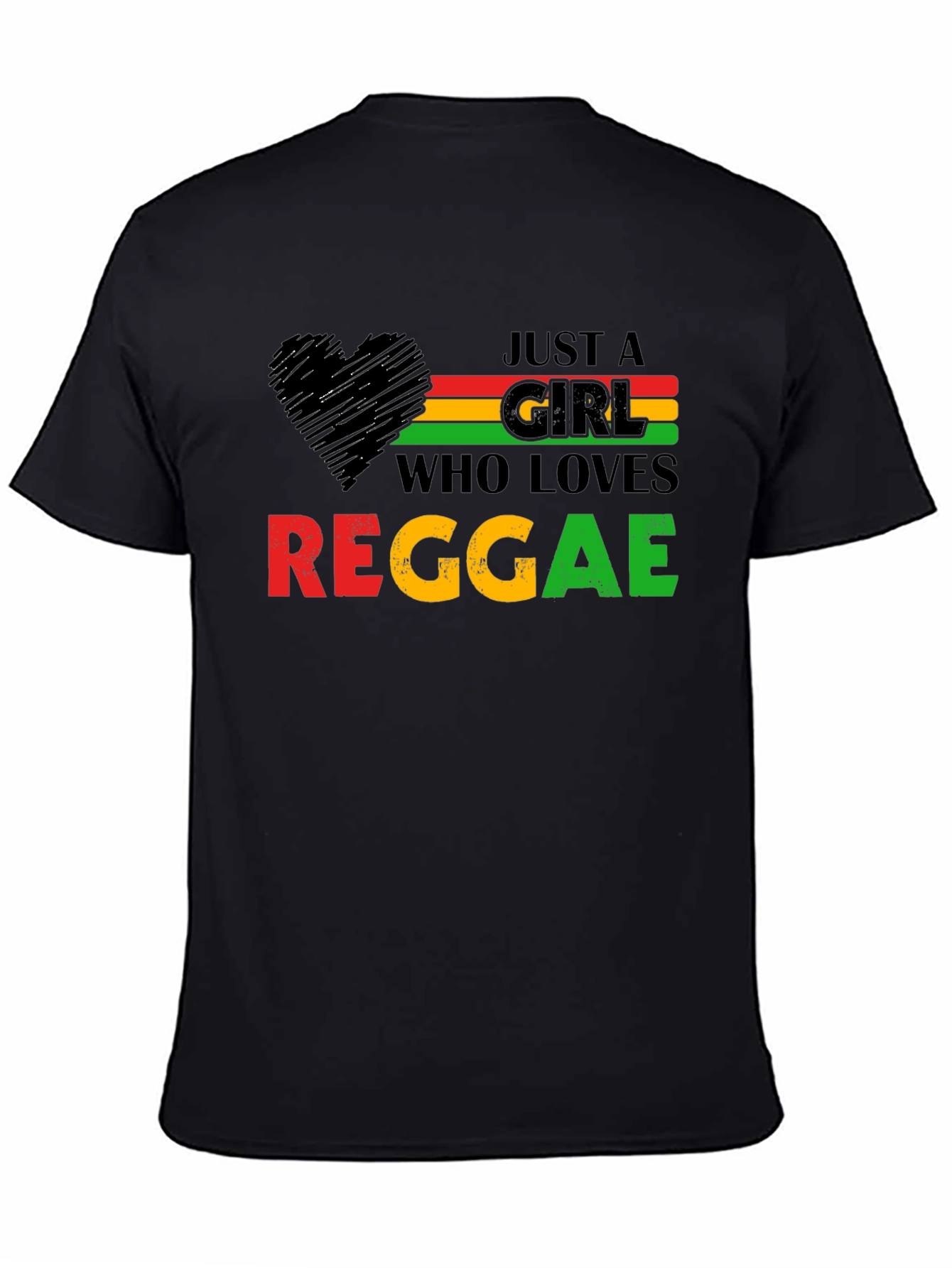 Just A Girl Who Loves Reggae T-Shirt - Black