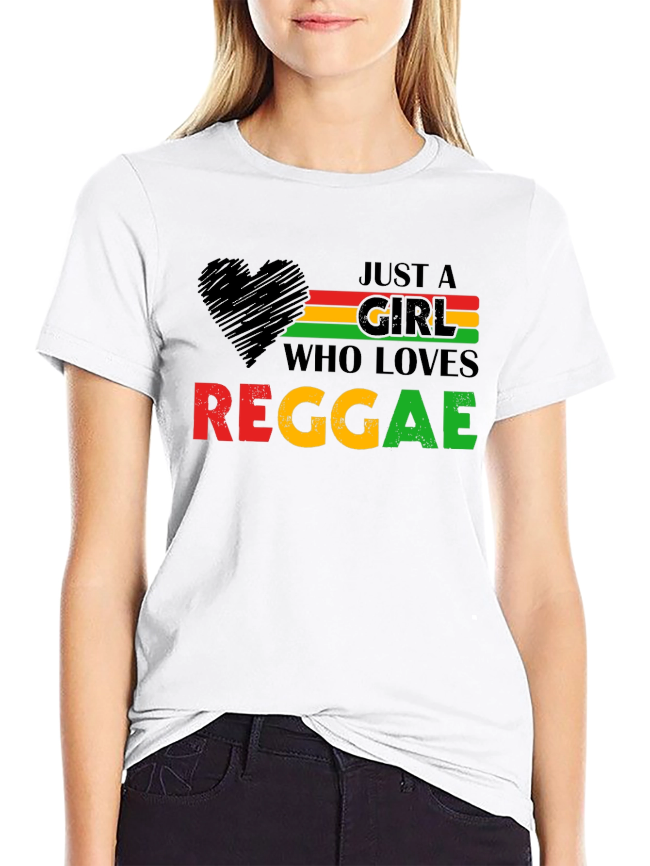 Just A Girl Who Loves Reggae T-Shirt - Black