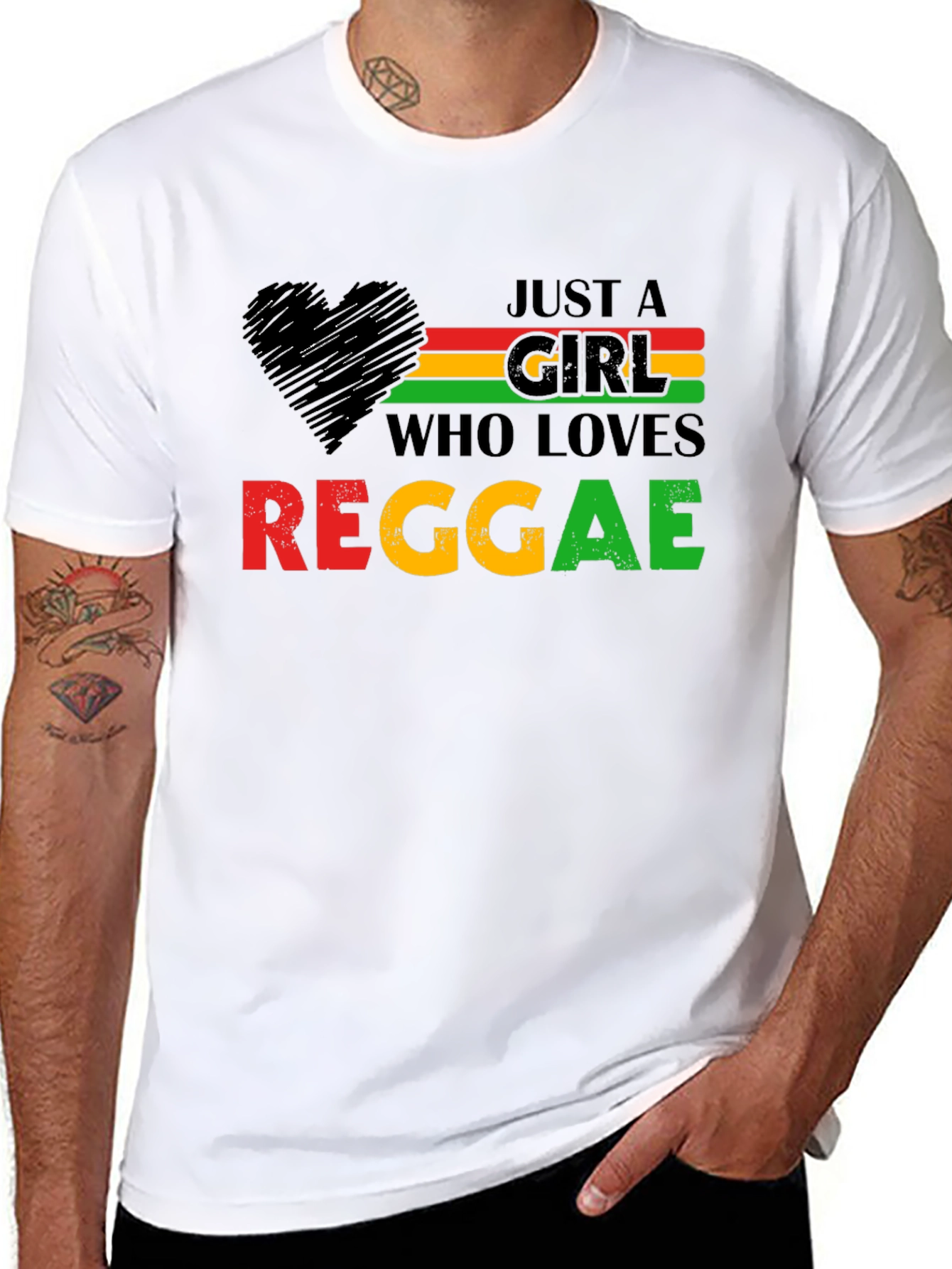 Just A Girl Who Loves Reggae T-Shirt - Black