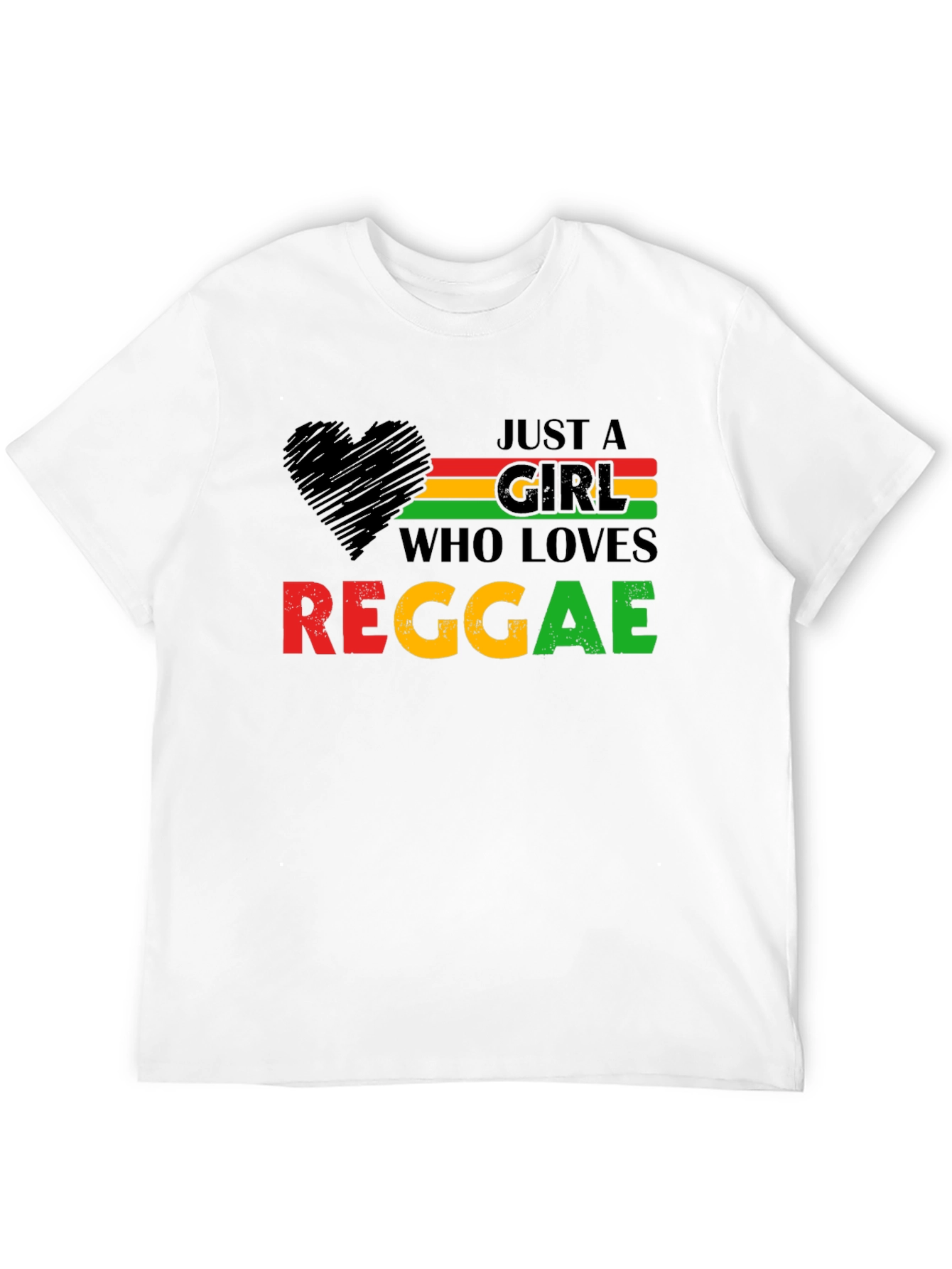 Just A Girl Who Loves Reggae T-Shirt - Black