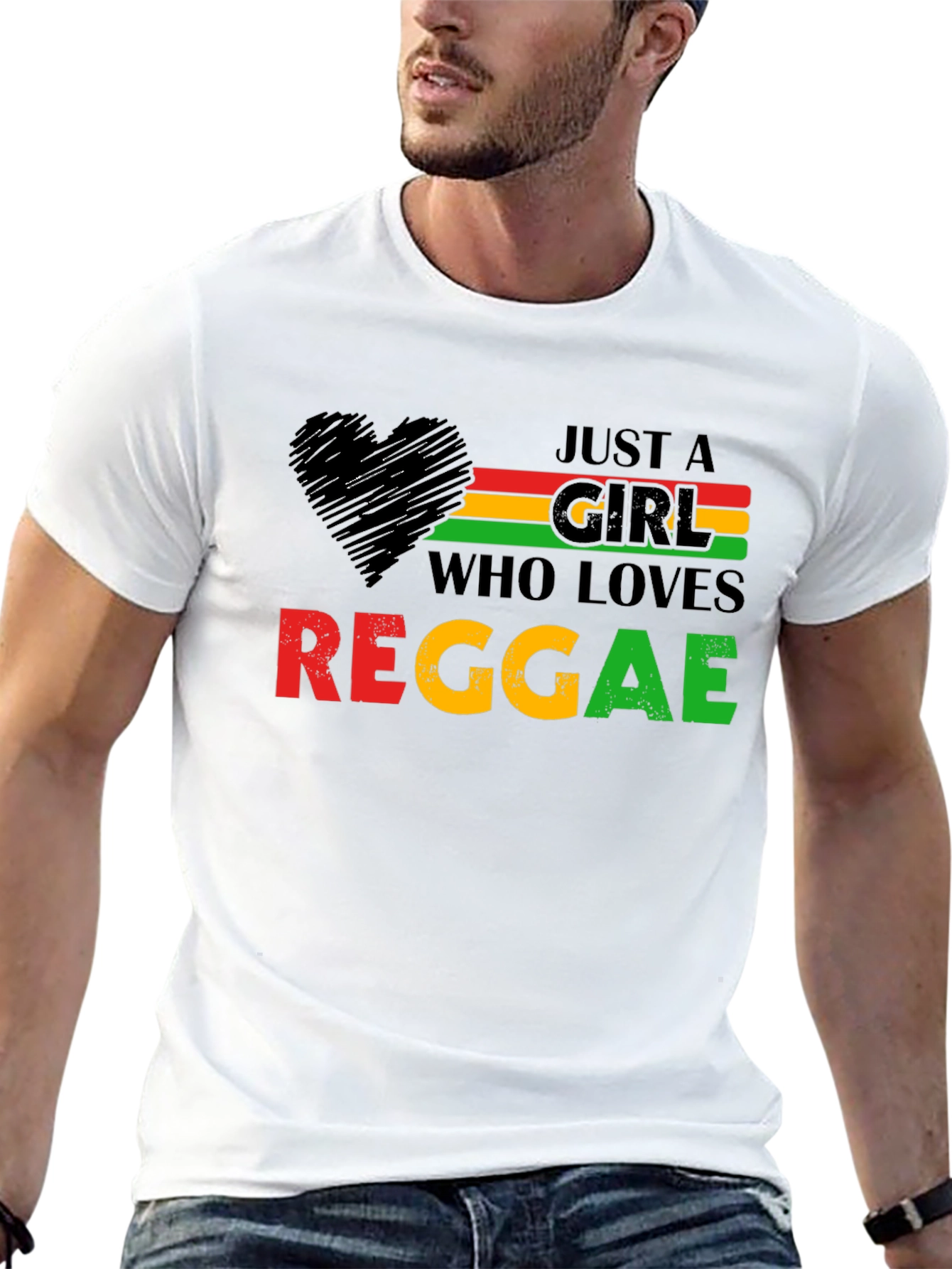 Just A Girl Who Loves Reggae T-Shirt - Black