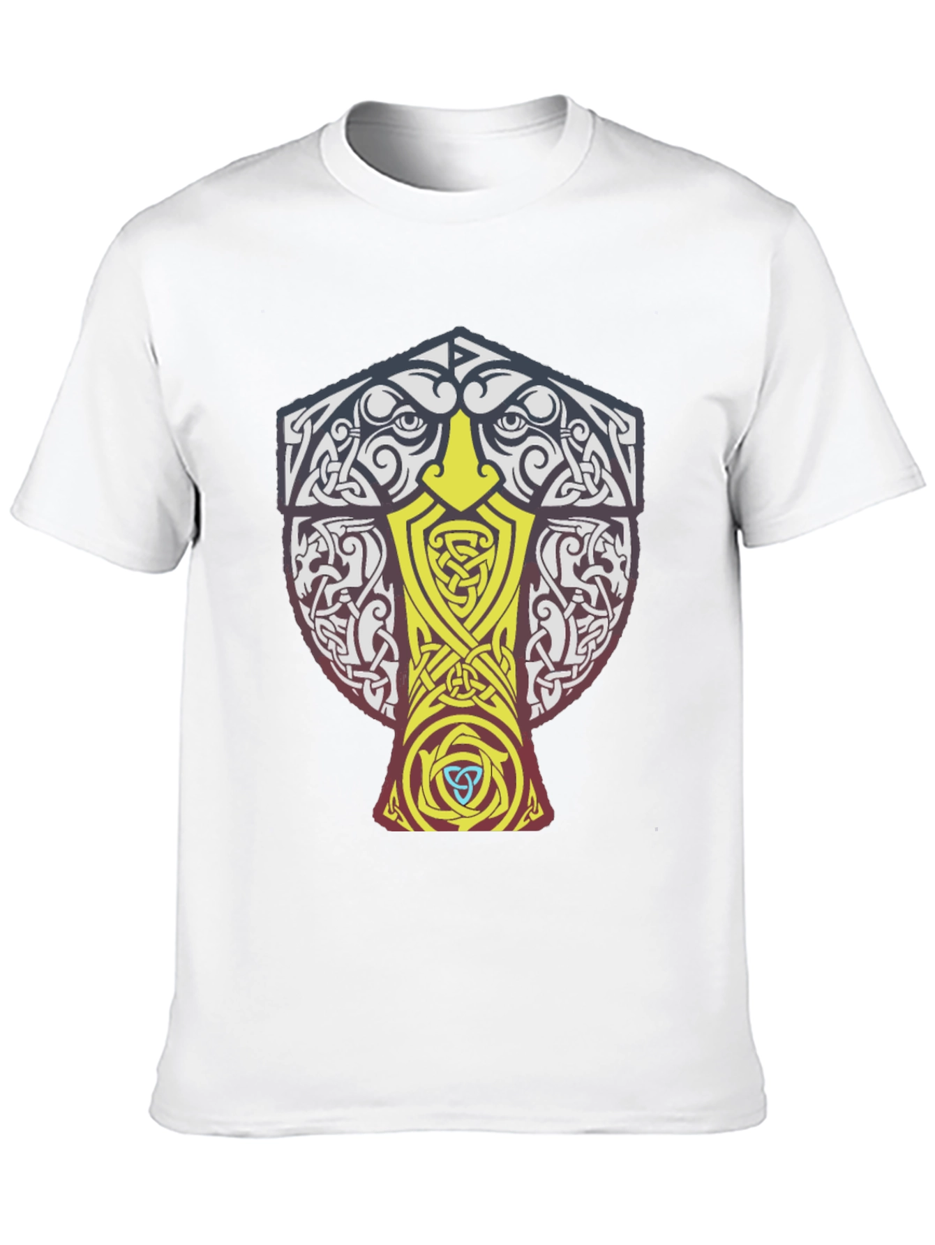 Viking Knotwork Raven T-Shirt - Black