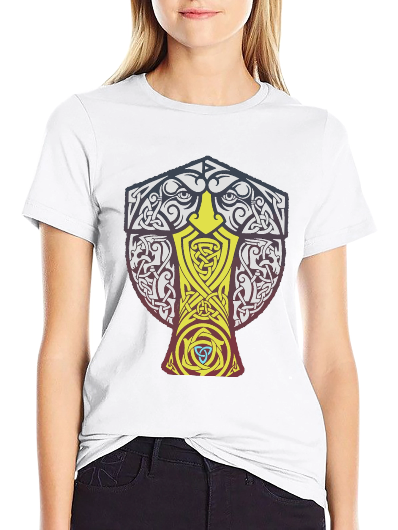 Viking Knotwork Raven T-Shirt - Black