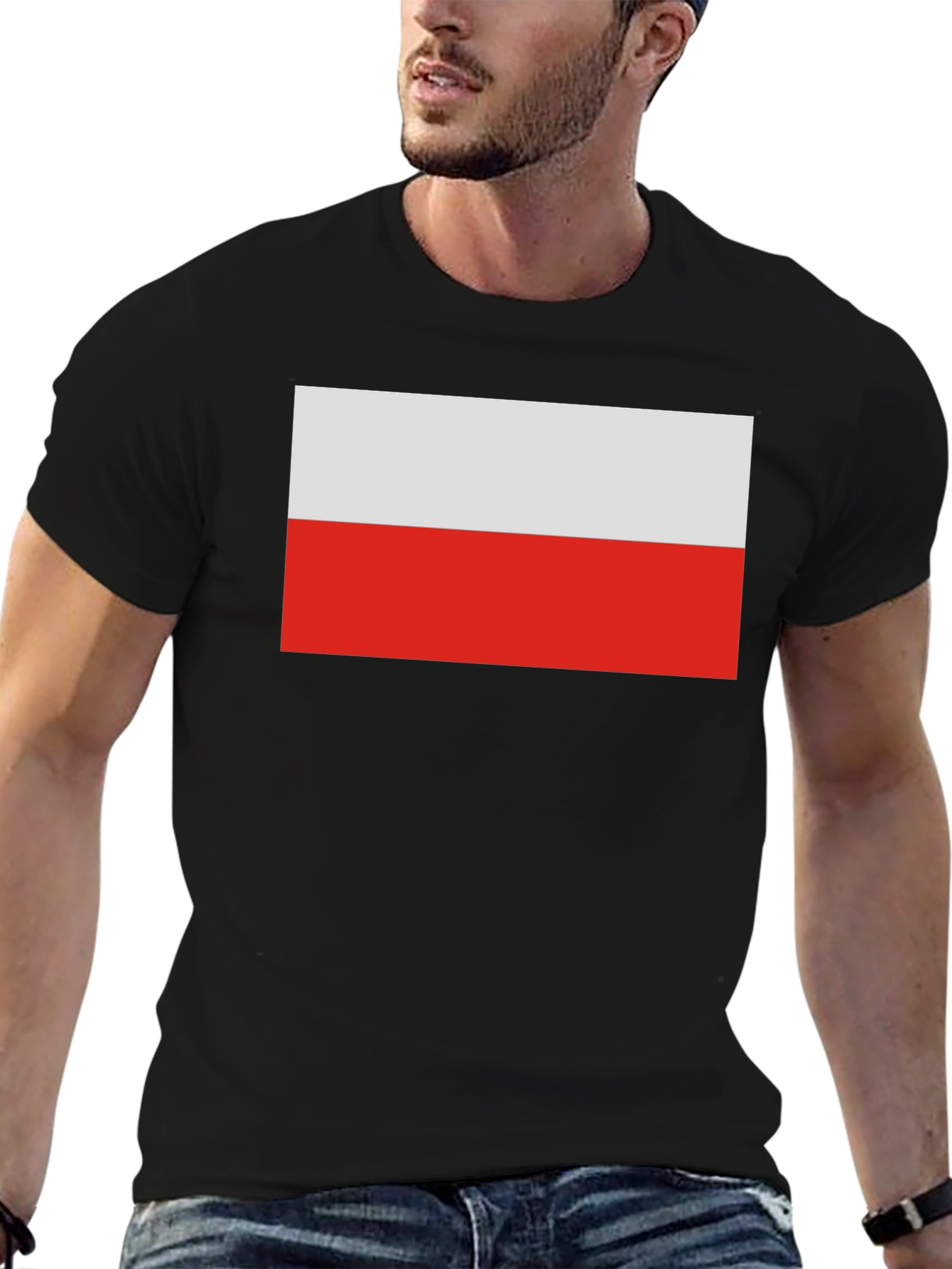 Poland Flag T-Shirt - Black Casual Tee