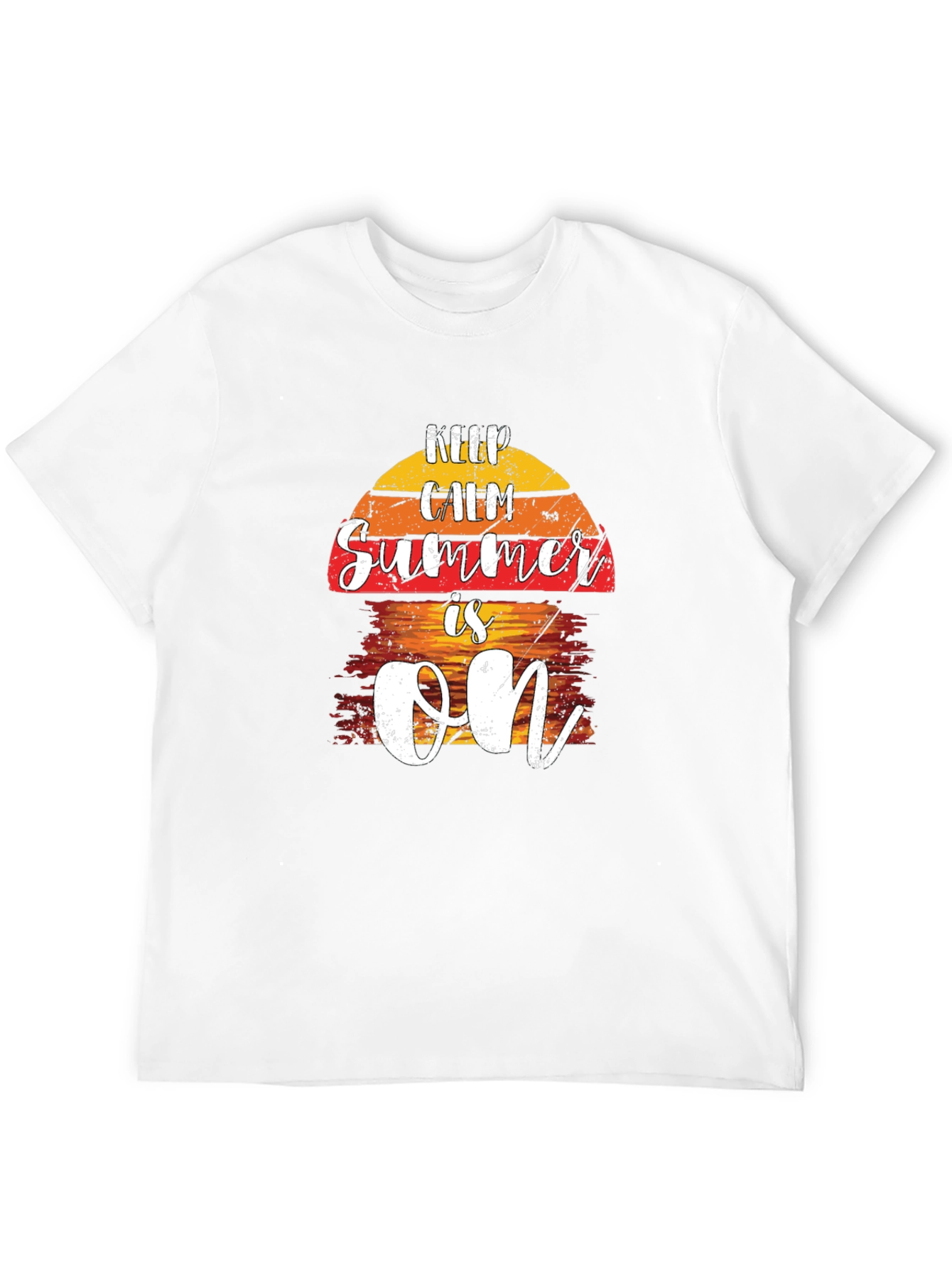 Keep Calm Summer Is On Black T-Shirt