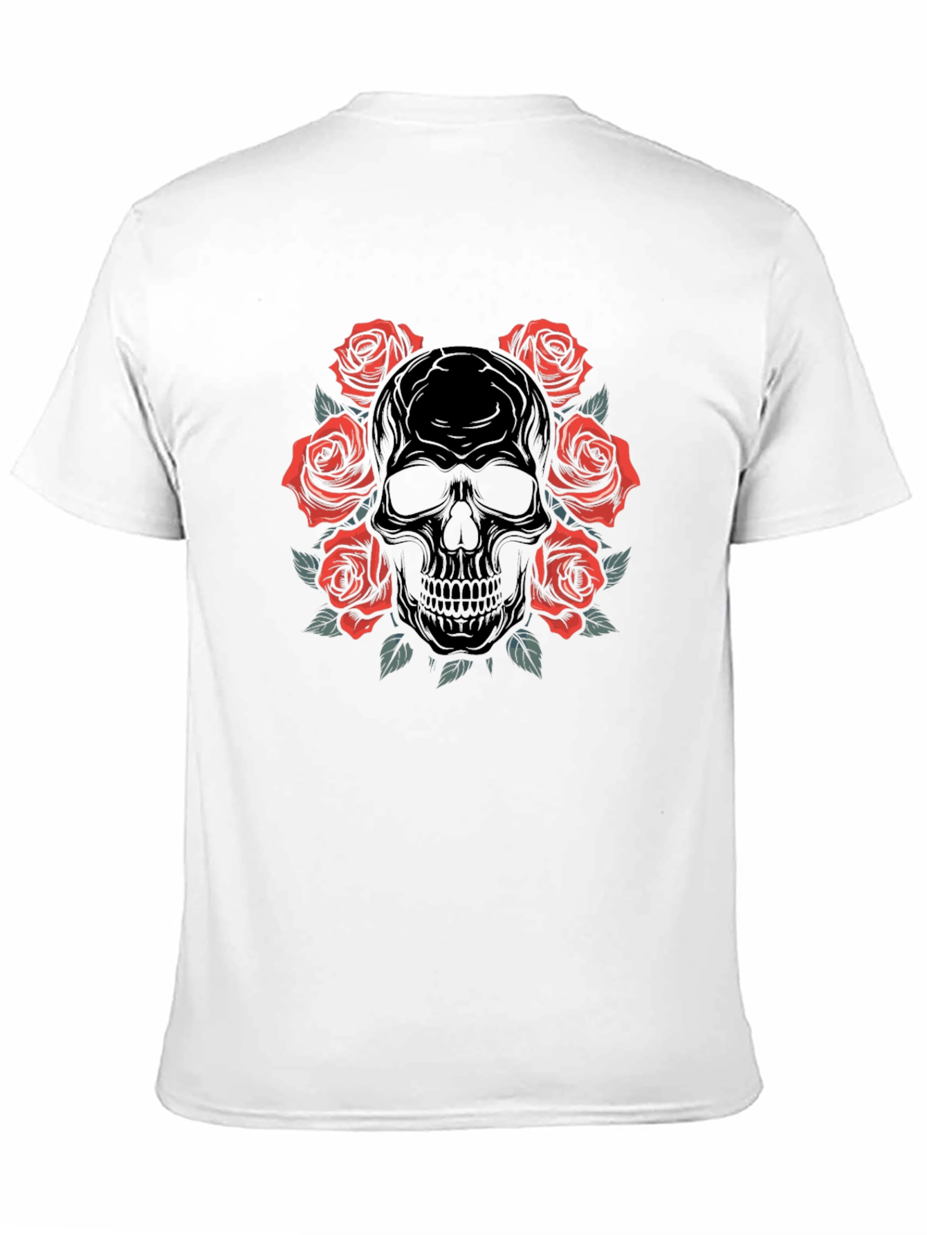 Skull & Roses Graphic Black T-Shirt