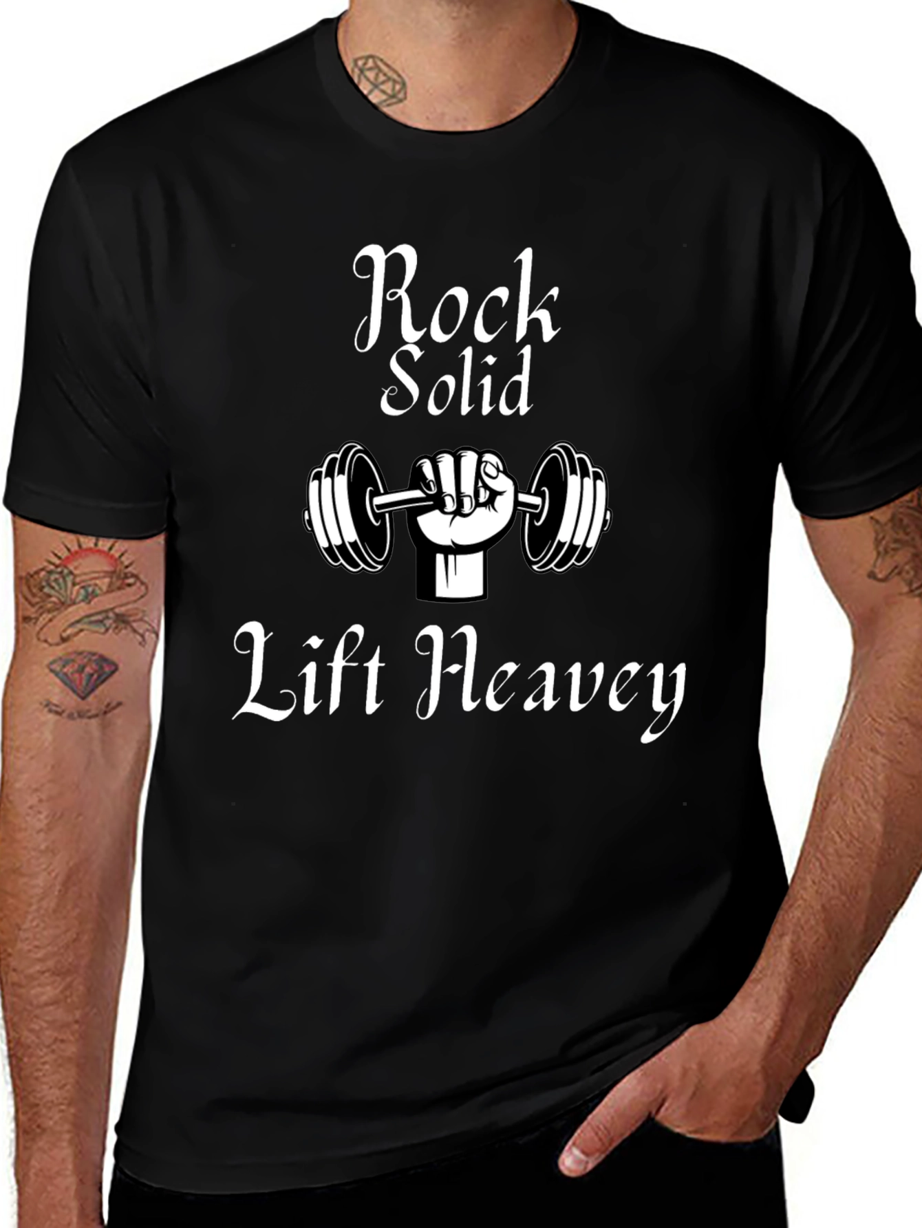 Rock Solid Lift Heavy T-Shirt - Gym Motivation Tee