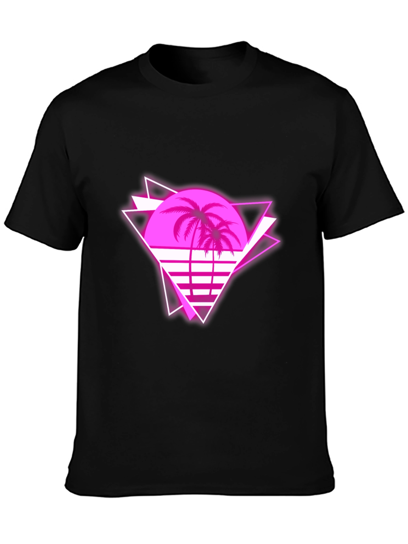 Retro Palm Tree Graphic Tee - 80s Style