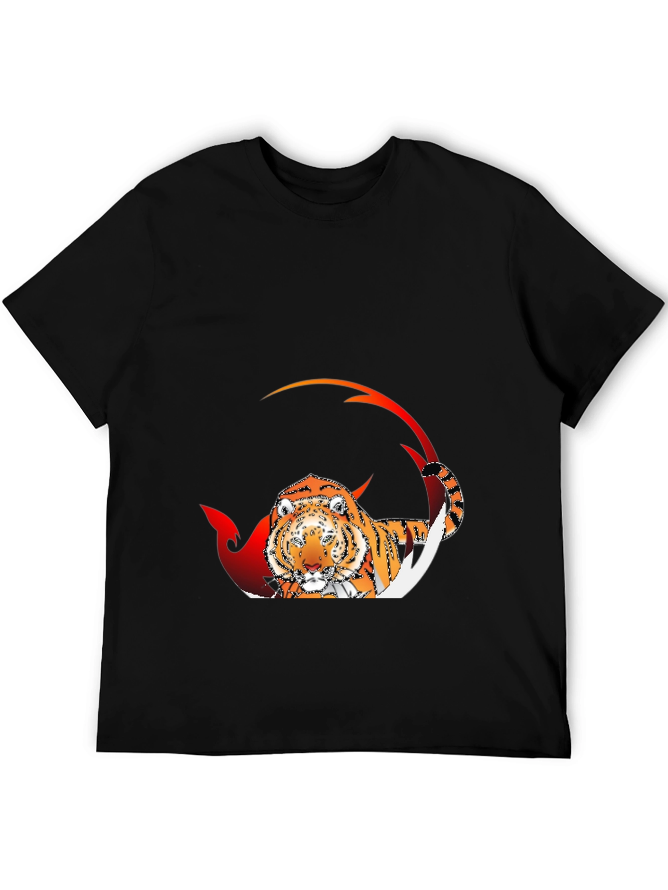 Tiger Graphic Black T-Shirt for Men