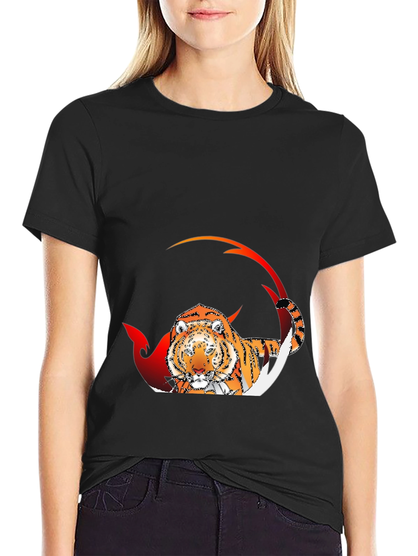 Tiger Graphic Black T-Shirt for Men
