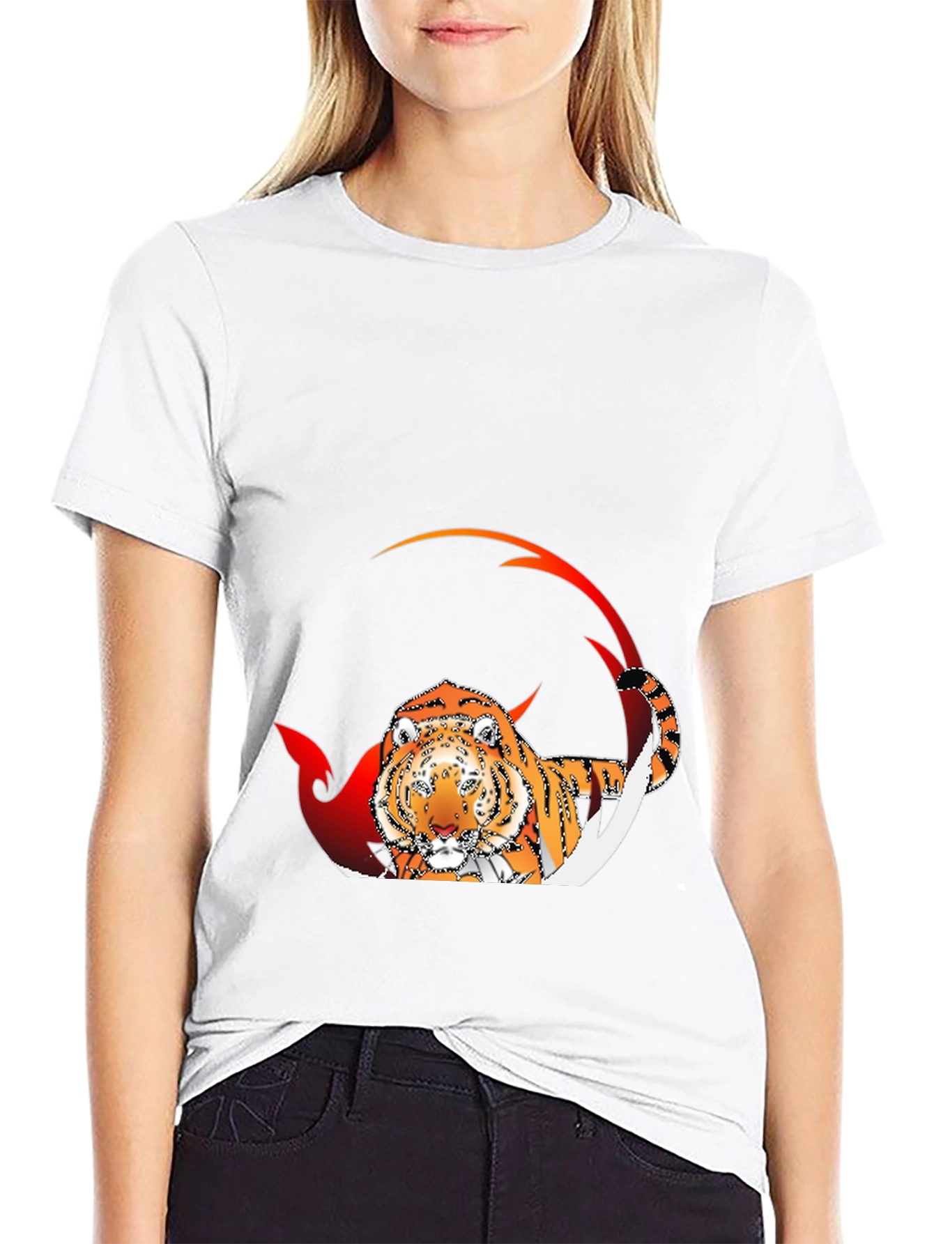 Tiger Graphic Black T-Shirt for Men