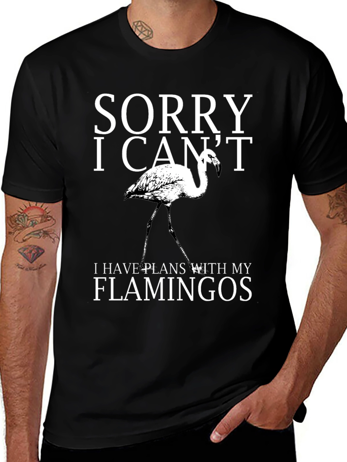 Sorry I Cant Flamingos Graphic Tee