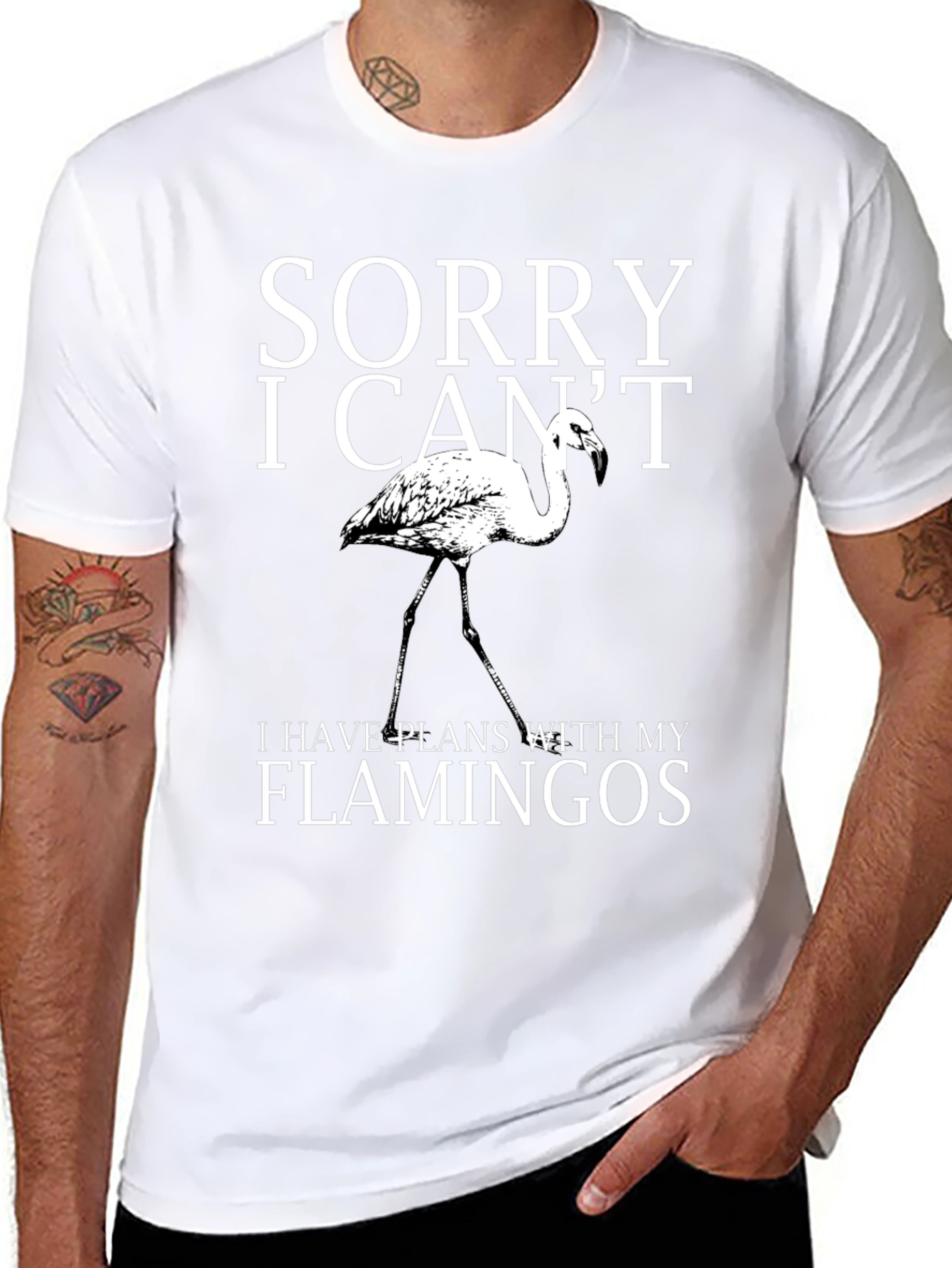 Sorry I Cant Flamingos Graphic Tee