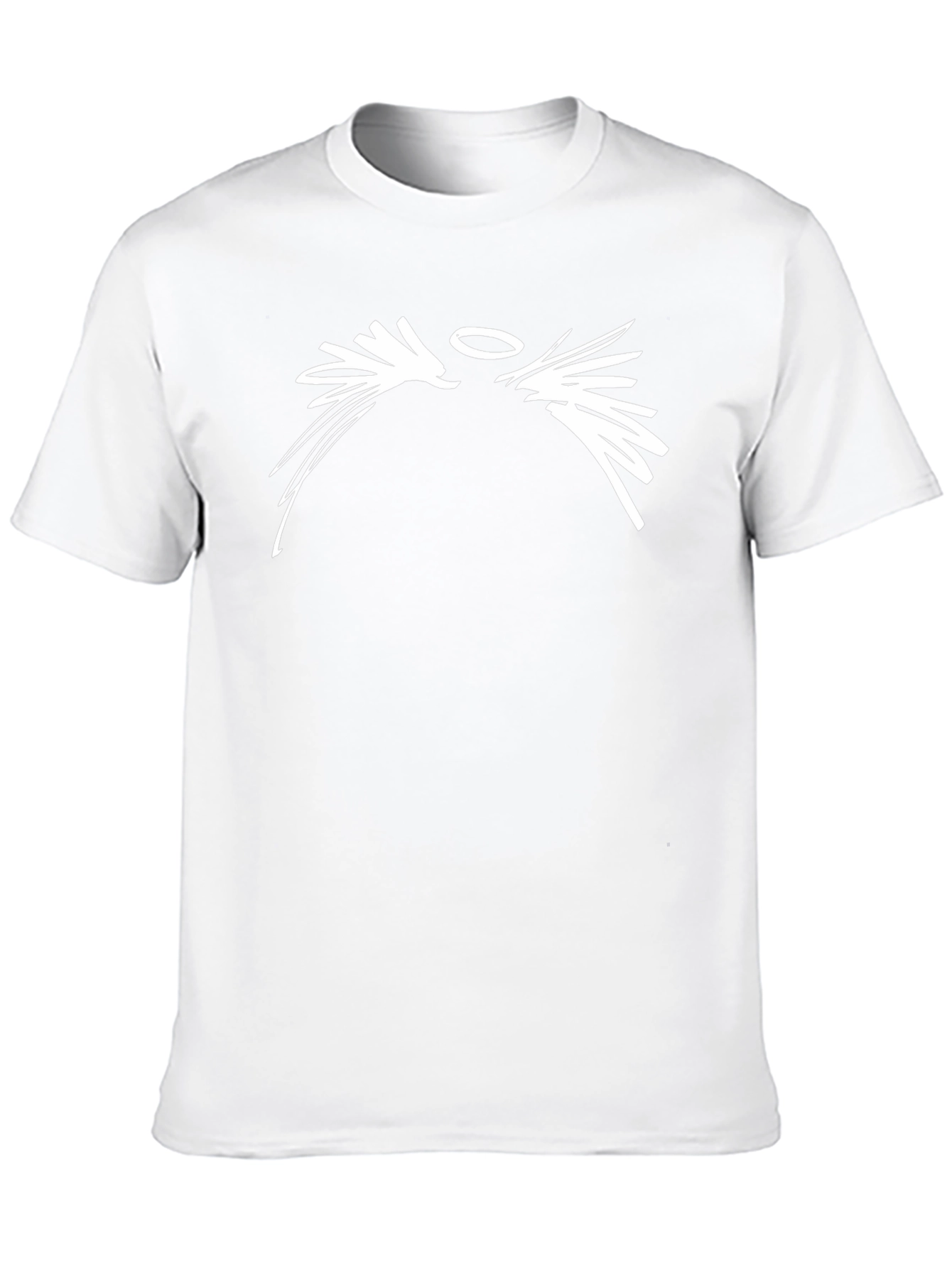 Abstract Angel Wings Graphic Black T-Shirt