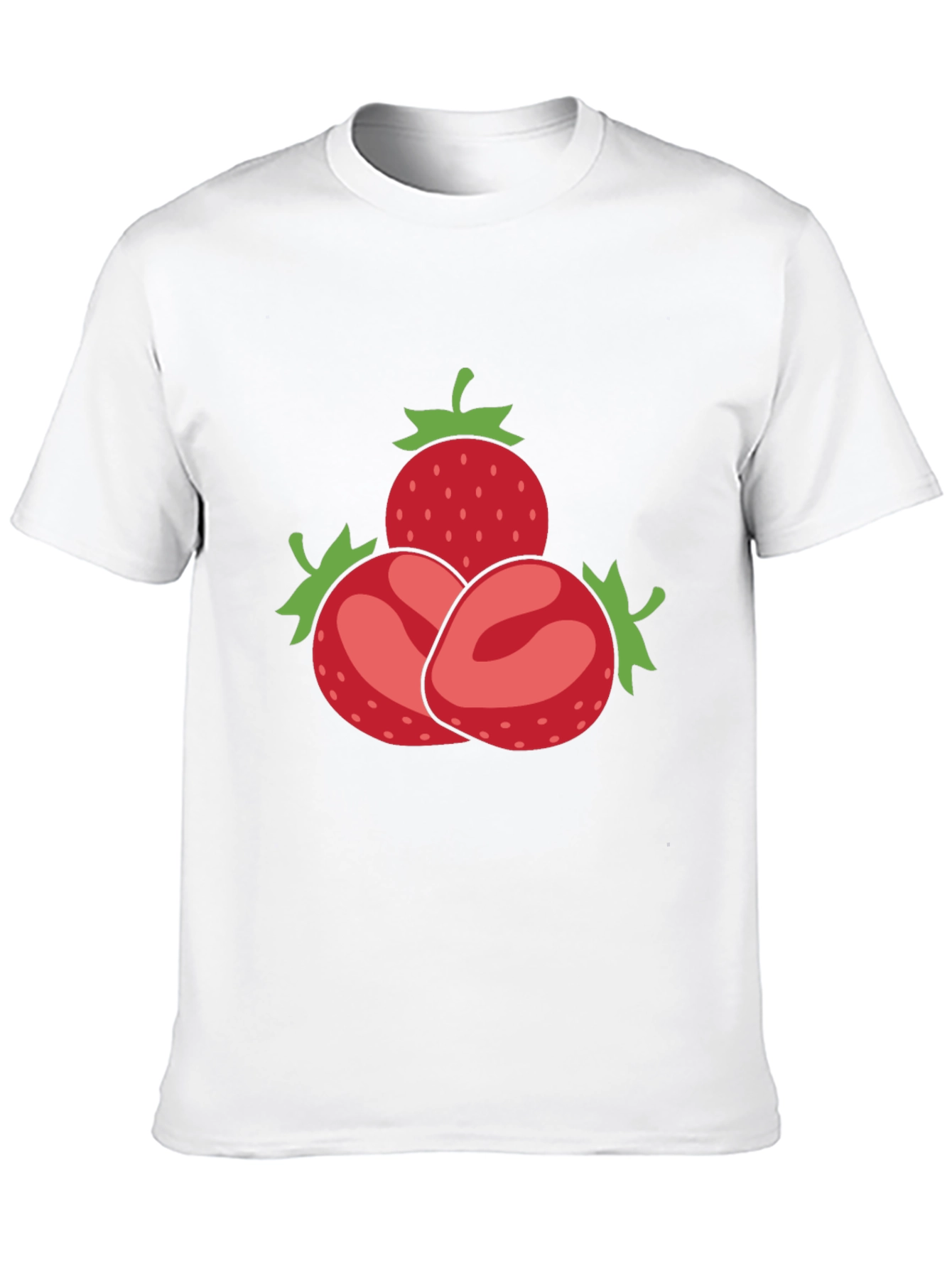Strawberry Pattern Black T-Shirt