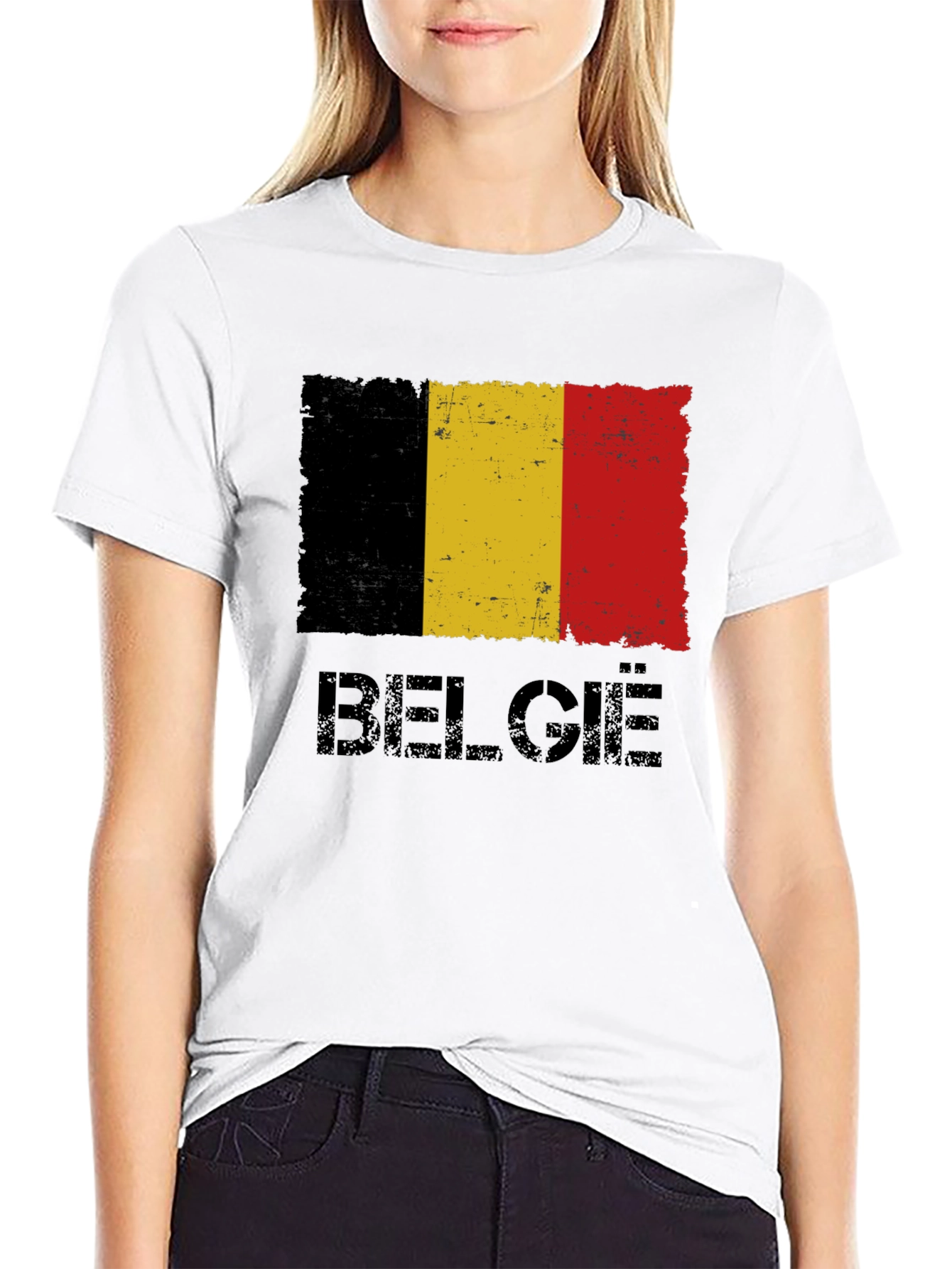 Belgium Flag Graphic Black T-Shirt