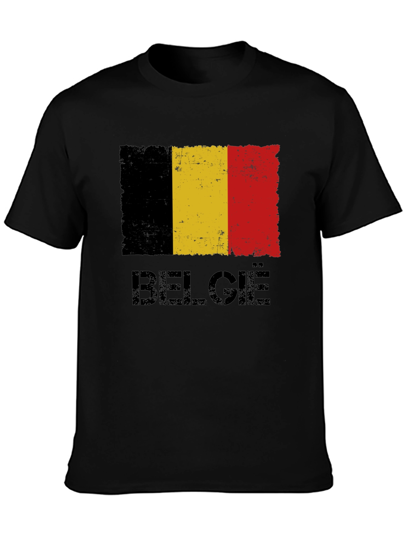 Belgium Flag Graphic Black T-Shirt