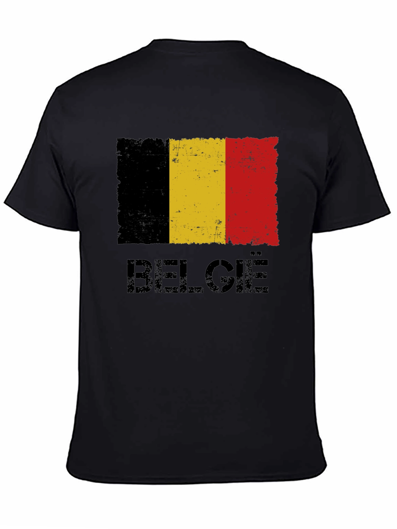 Belgium Flag Graphic Black T-Shirt