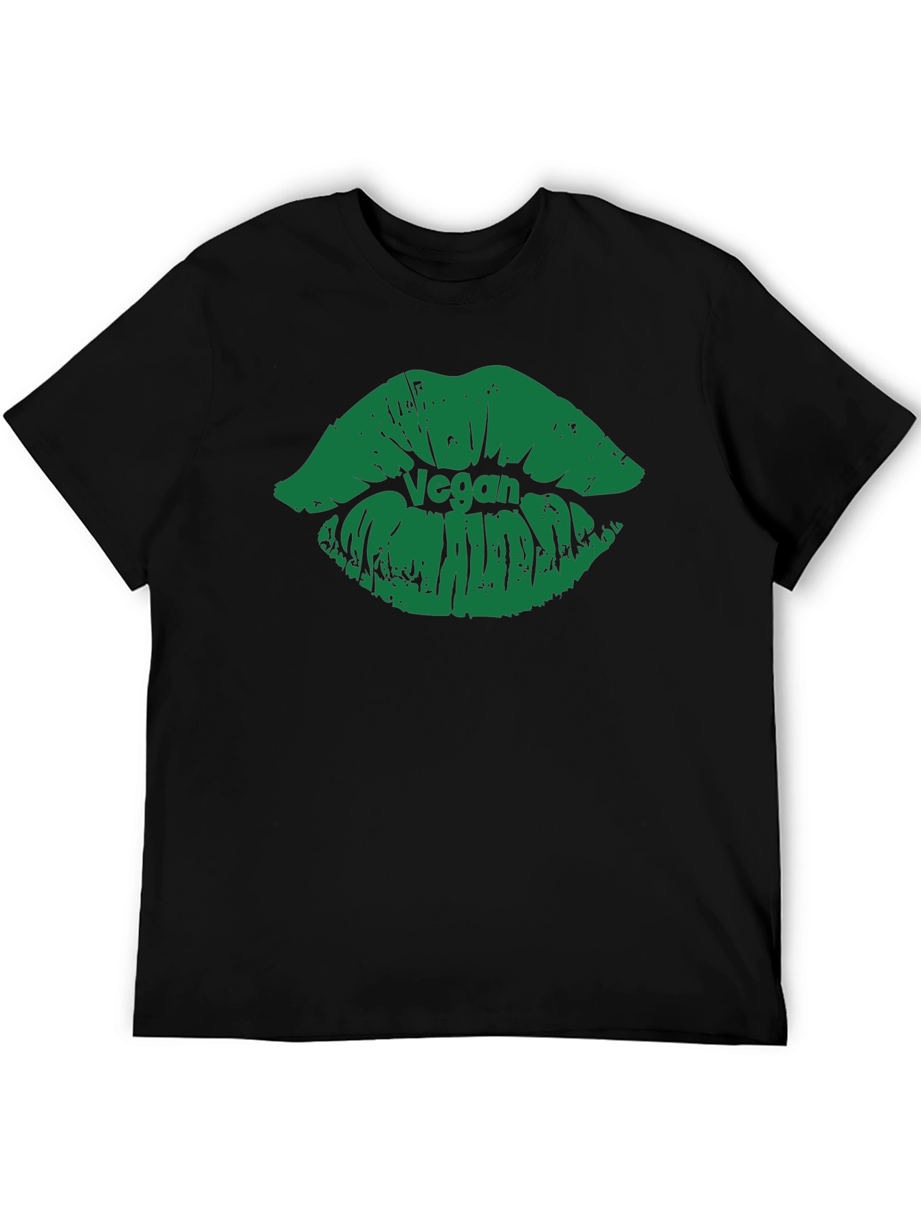 Vegan Lips Graphic T-Shirt - Black Cotton Tee