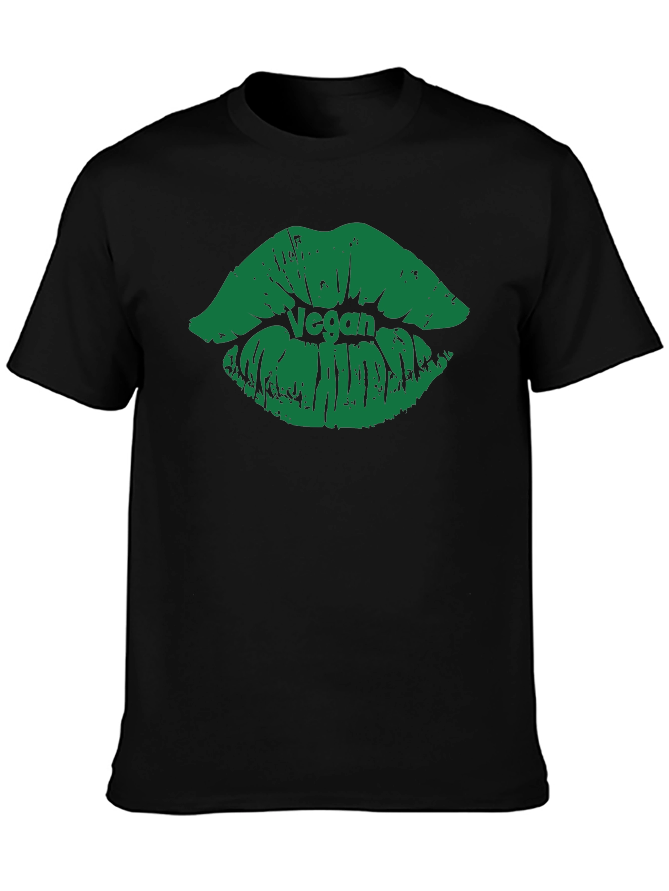 Vegan Lips Graphic T-Shirt - Black Cotton Tee