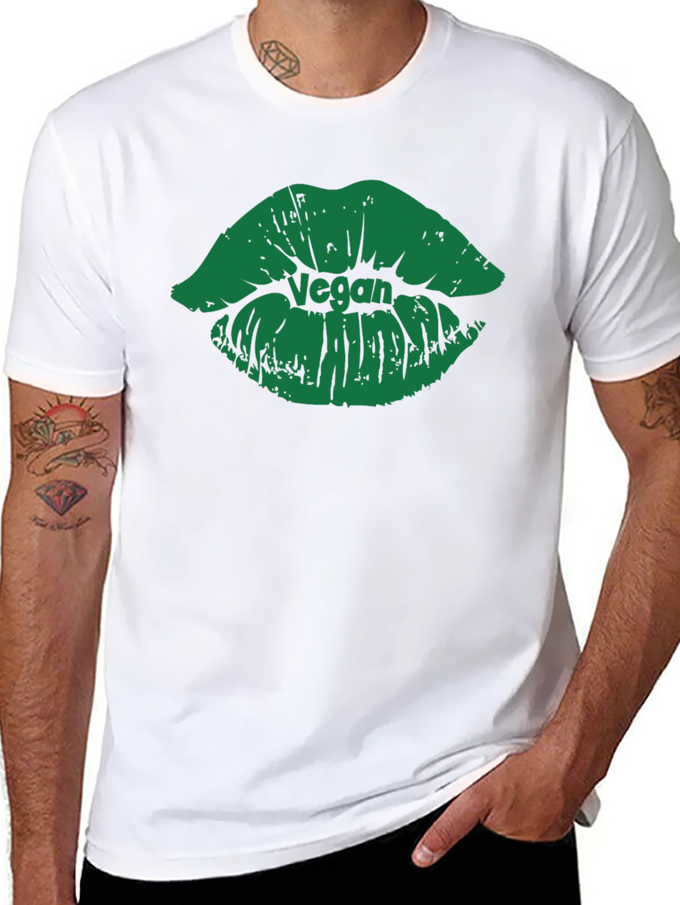Vegan Lips Graphic T-Shirt - Black Cotton Tee