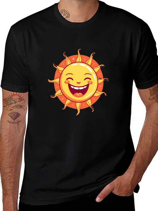 Smiling Sun Graphic Black T-Shirt