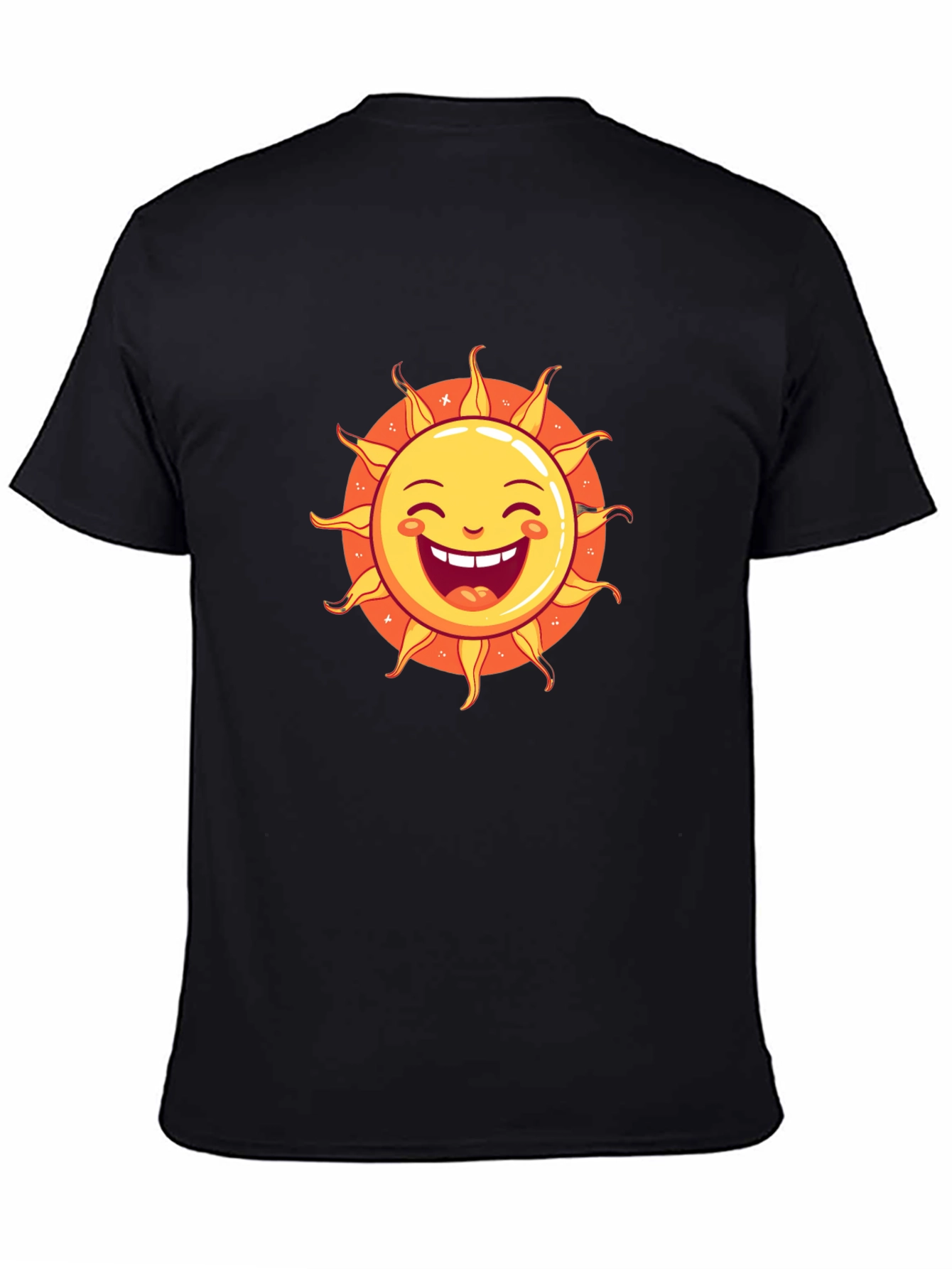 Smiling Sun Graphic Black T-Shirt