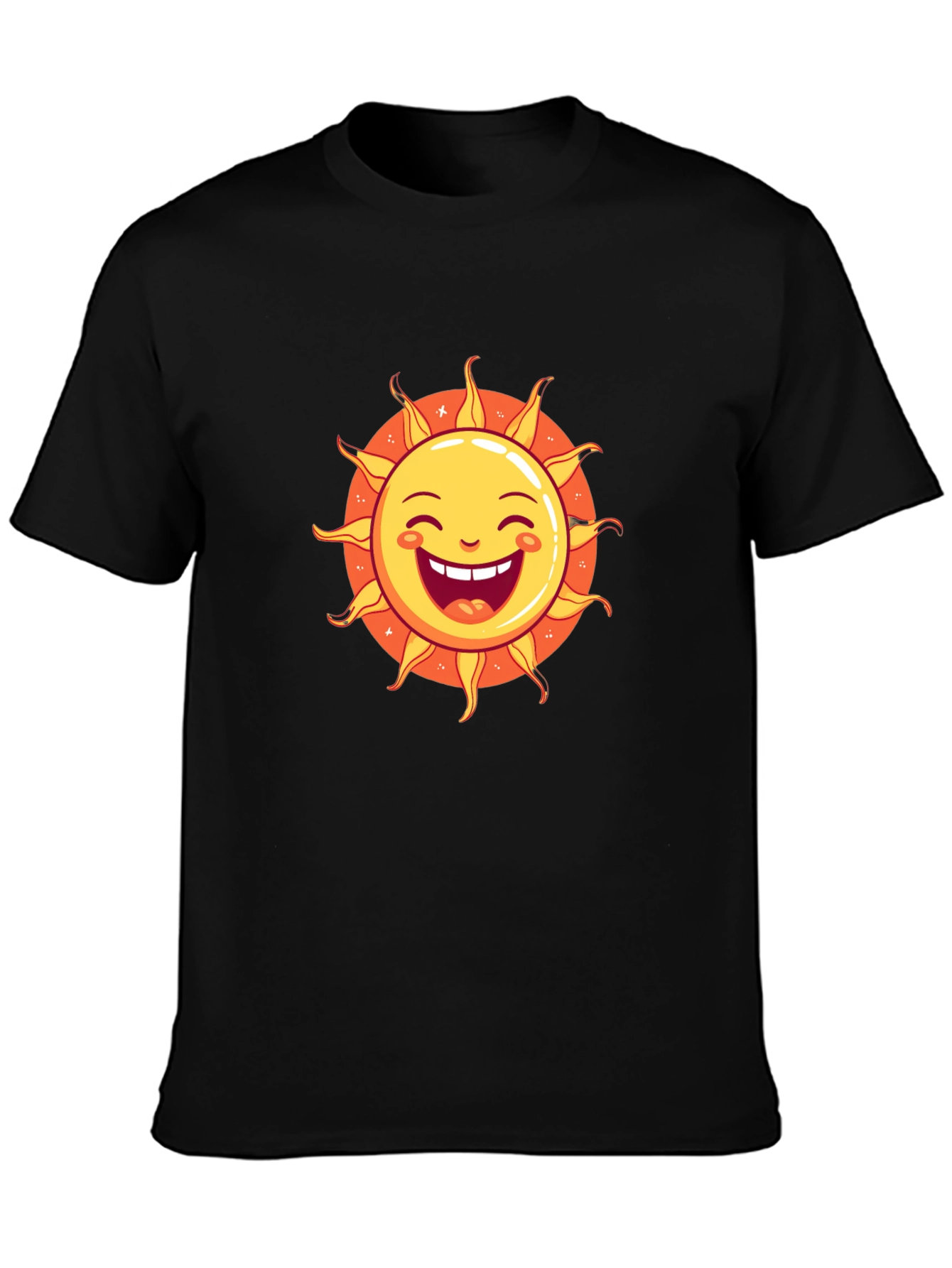 Smiling Sun Graphic Black T-Shirt