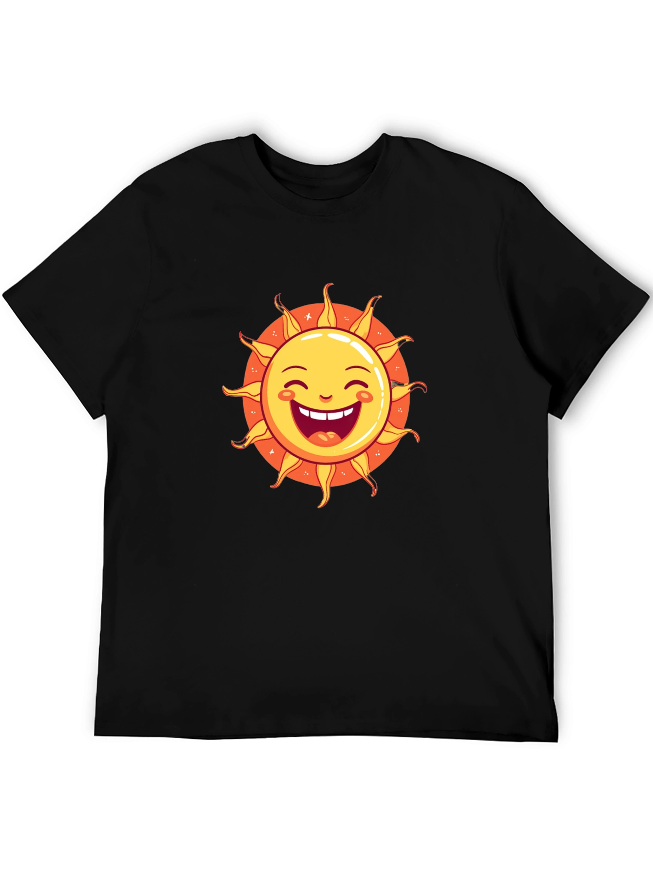 Smiling Sun Graphic Black T-Shirt