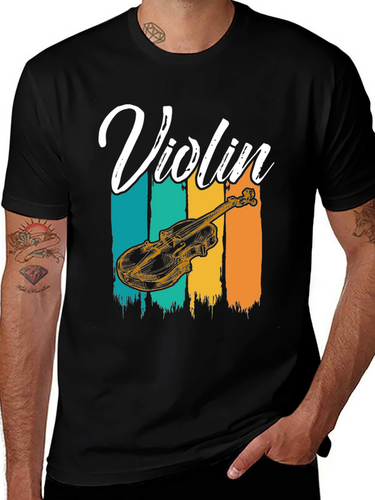 Violin Graphic Tee - Music Lover T-Shirt