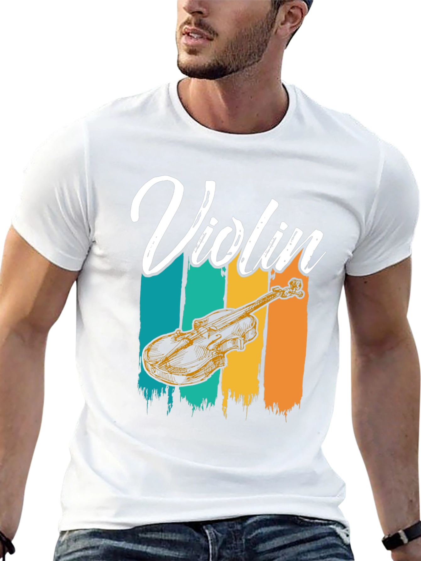 Violin Graphic Tee - Music Lover T-Shirt