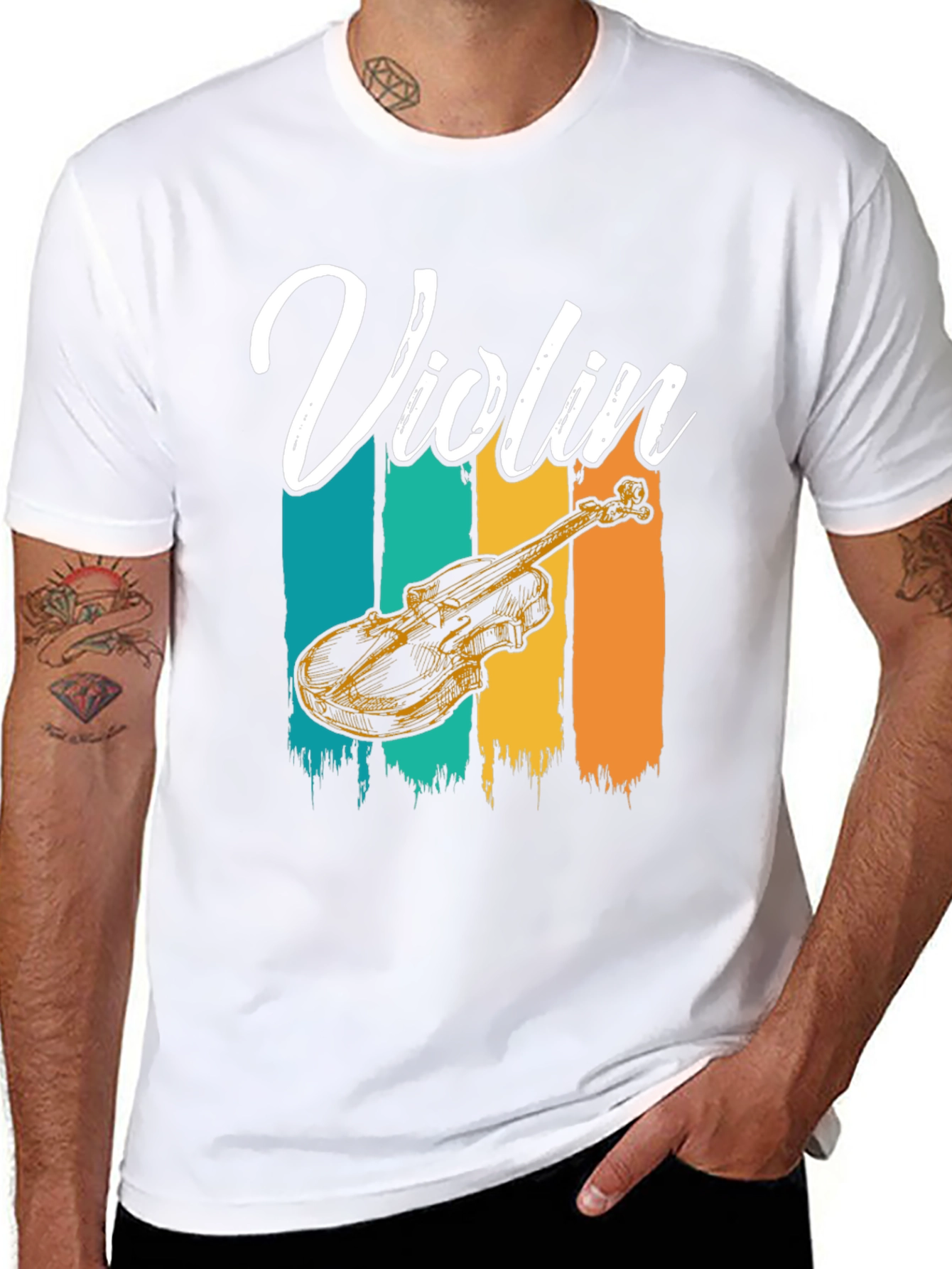 Violin Graphic Tee - Music Lover T-Shirt