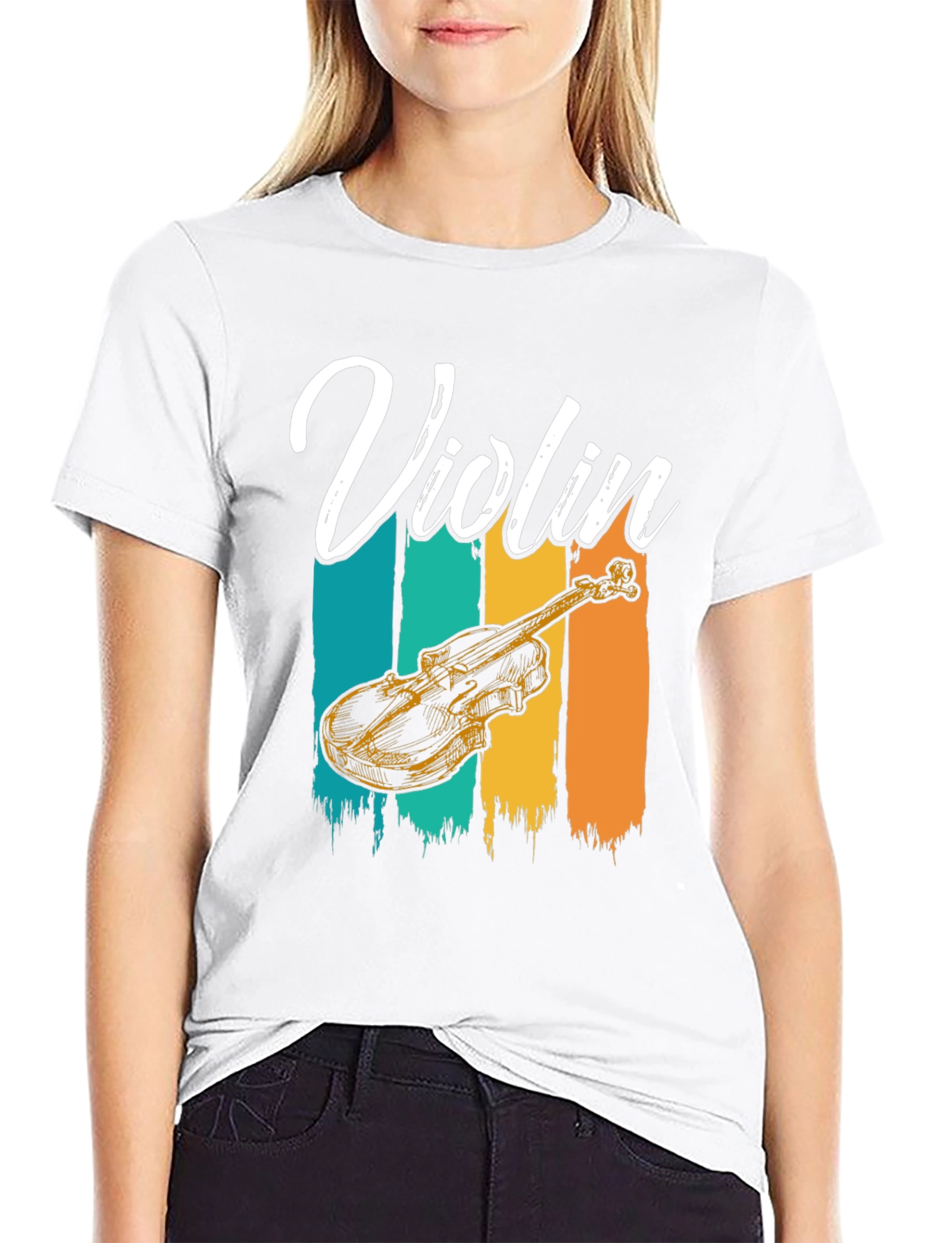 Violin Graphic Tee - Music Lover T-Shirt
