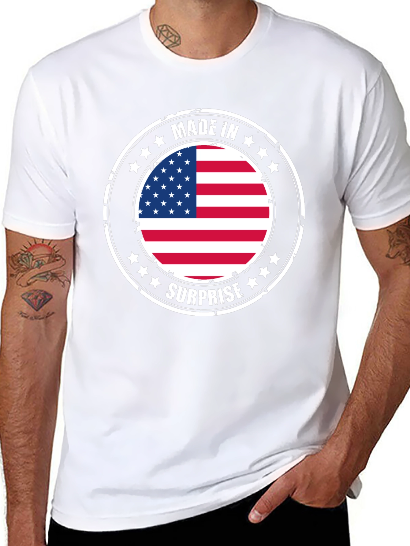 Made in Surprise American Flag T-Shirt