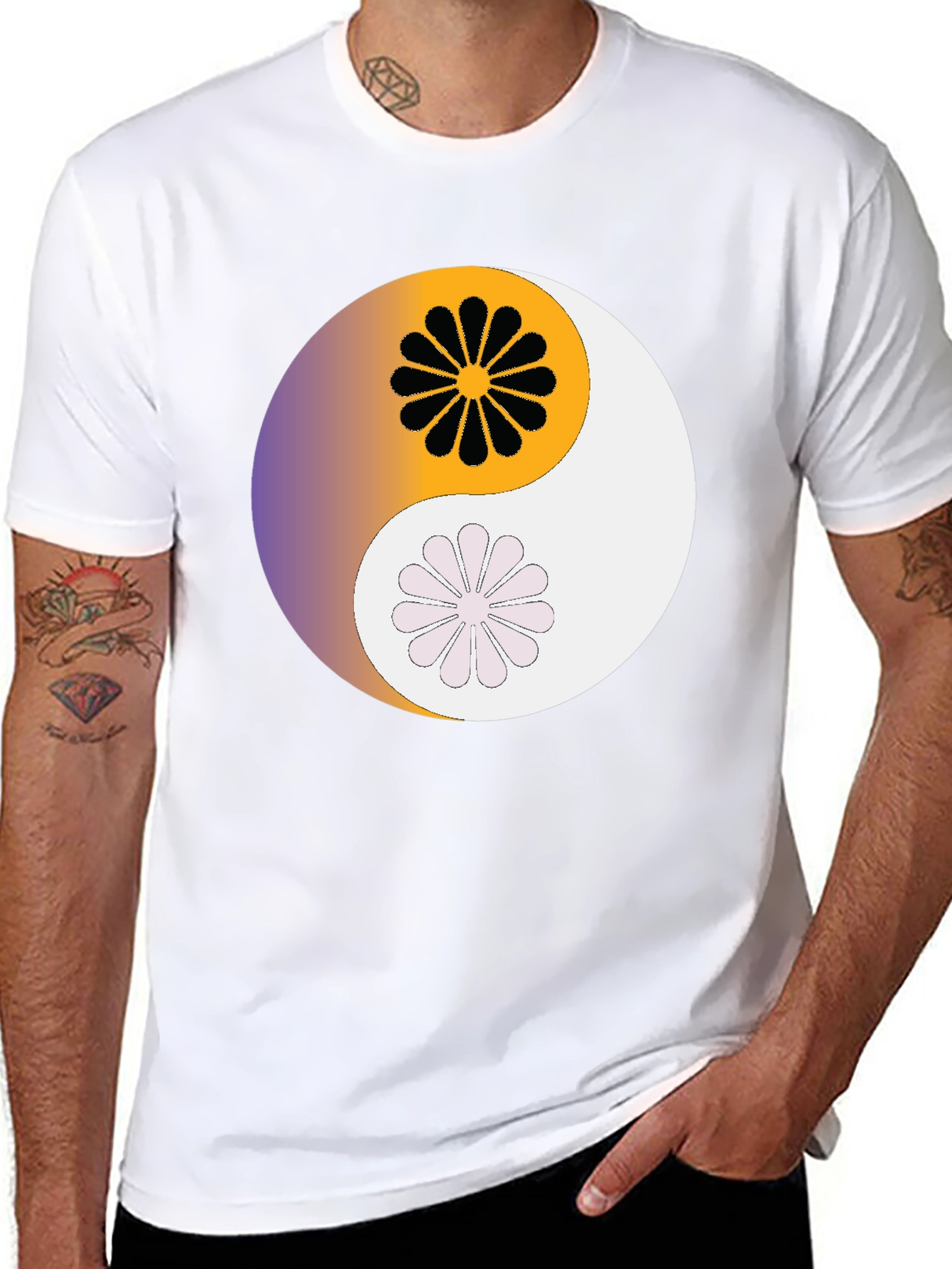 Yin Yang Floral T-Shirt - Harmony & Style