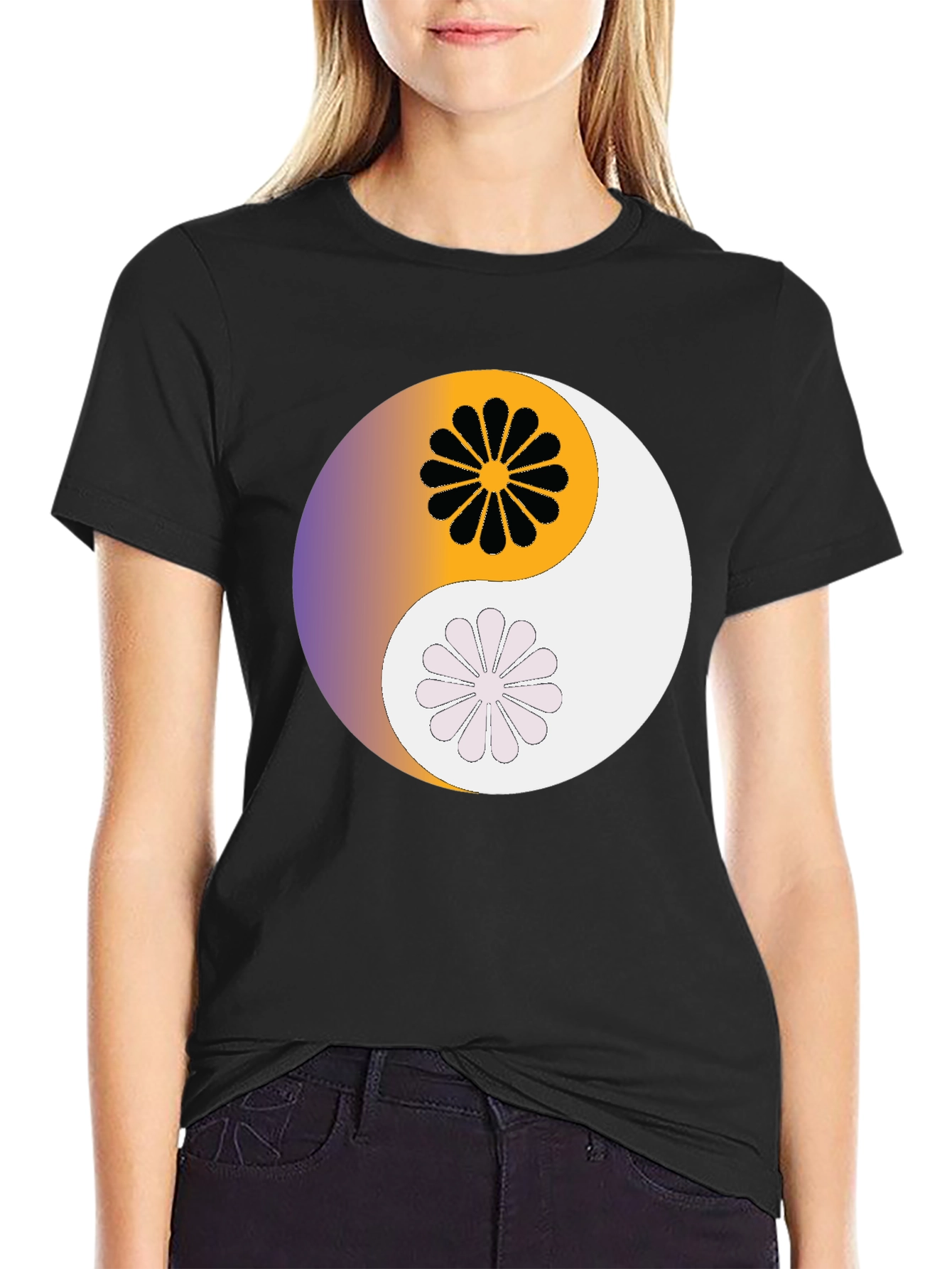 Yin Yang Floral T-Shirt - Harmony & Style