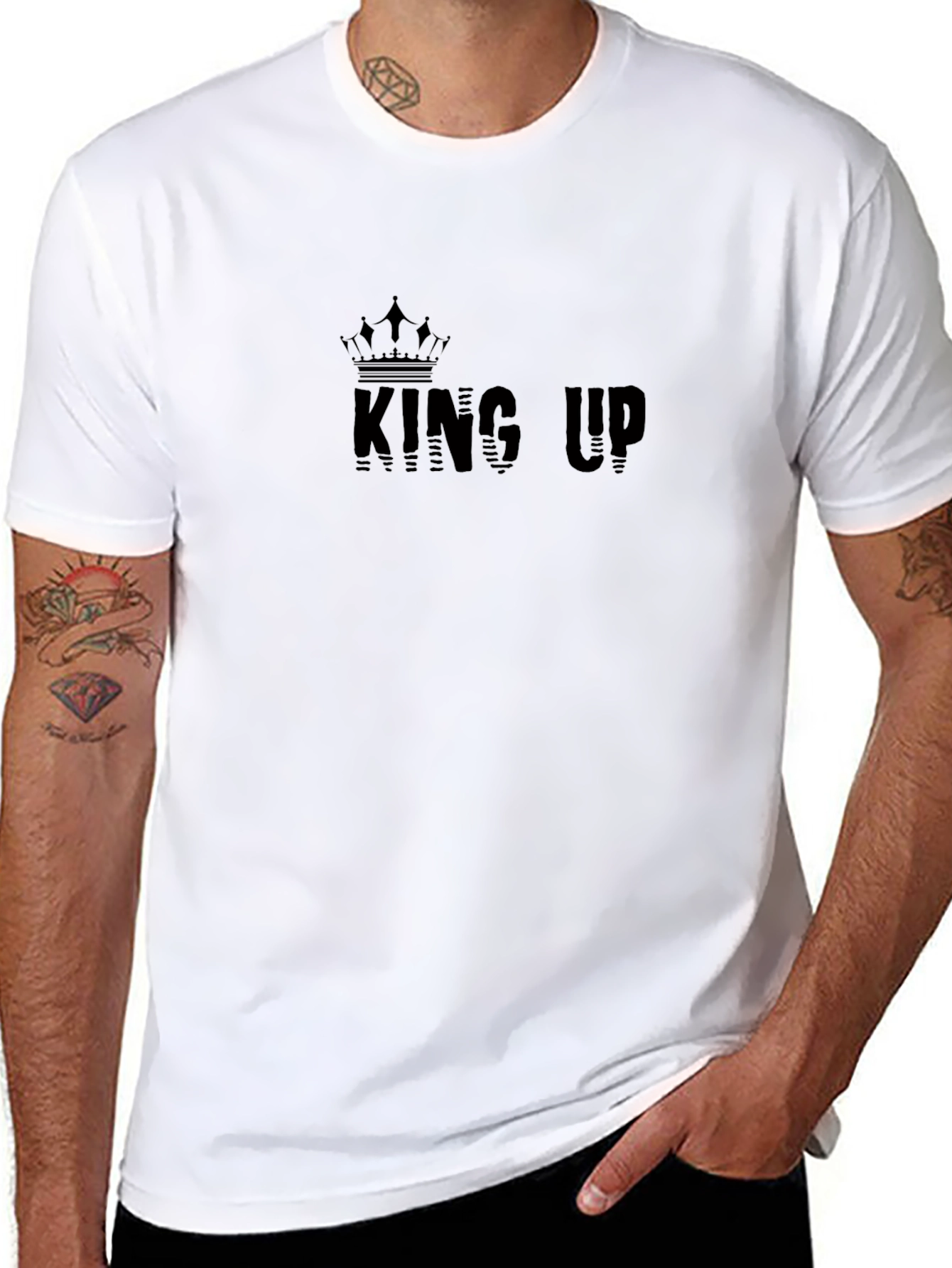 King Up Black Graphic Tee - Stylish Mens T-Shirt