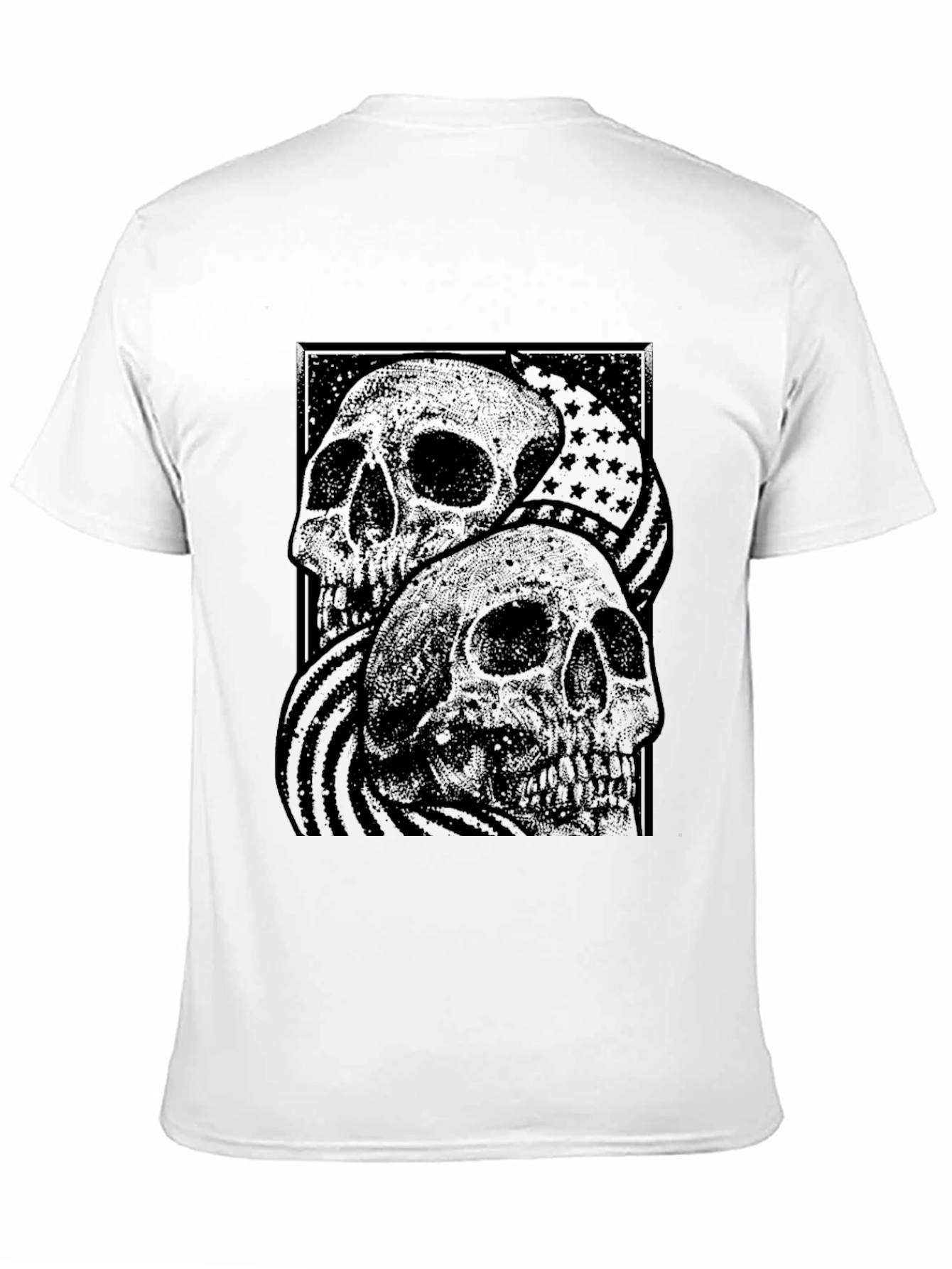 Skull Graphic T-Shirt - American Flag Design