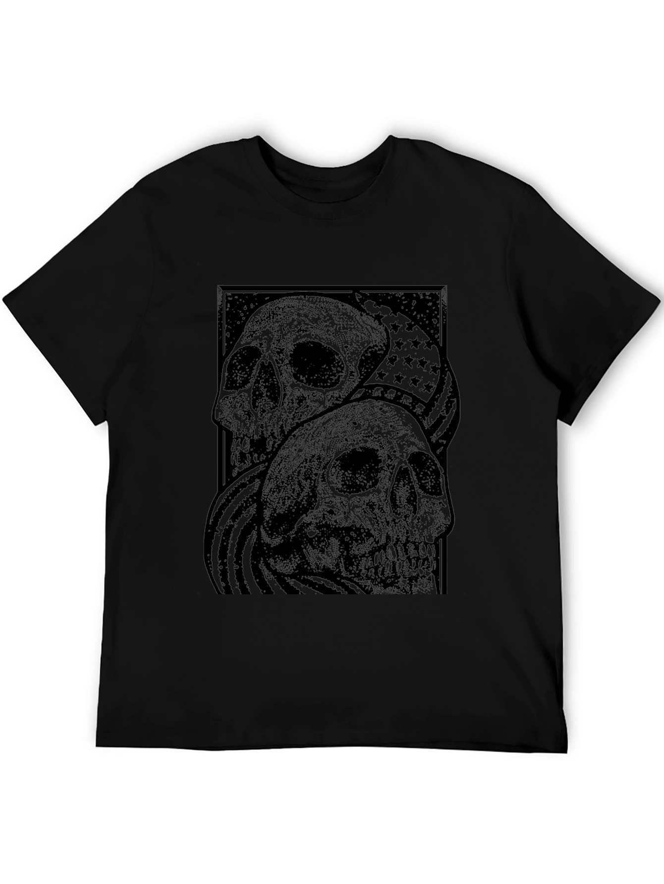 Skull Graphic T-Shirt - American Flag Design