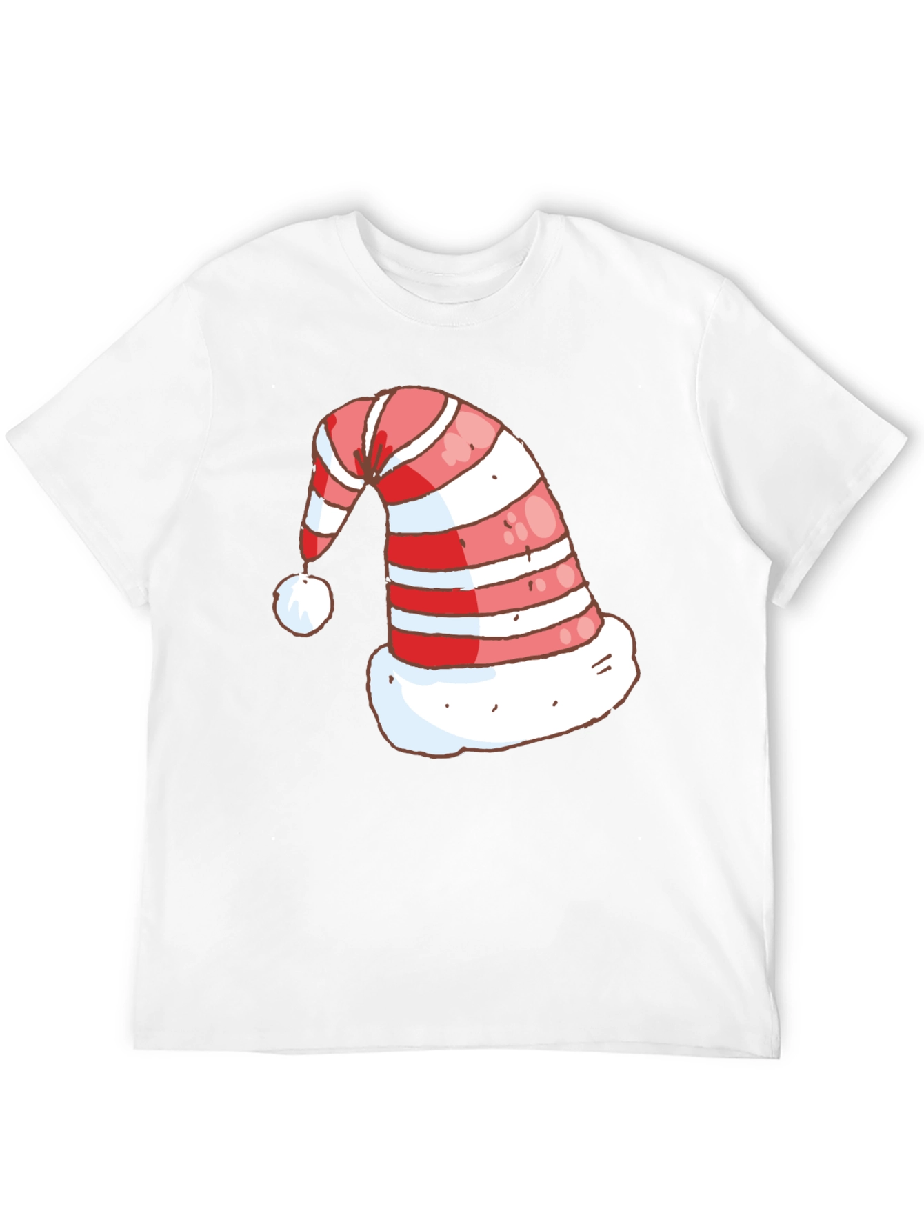 Festive Christmas Hat Graphic Tee - Holiday Spirit