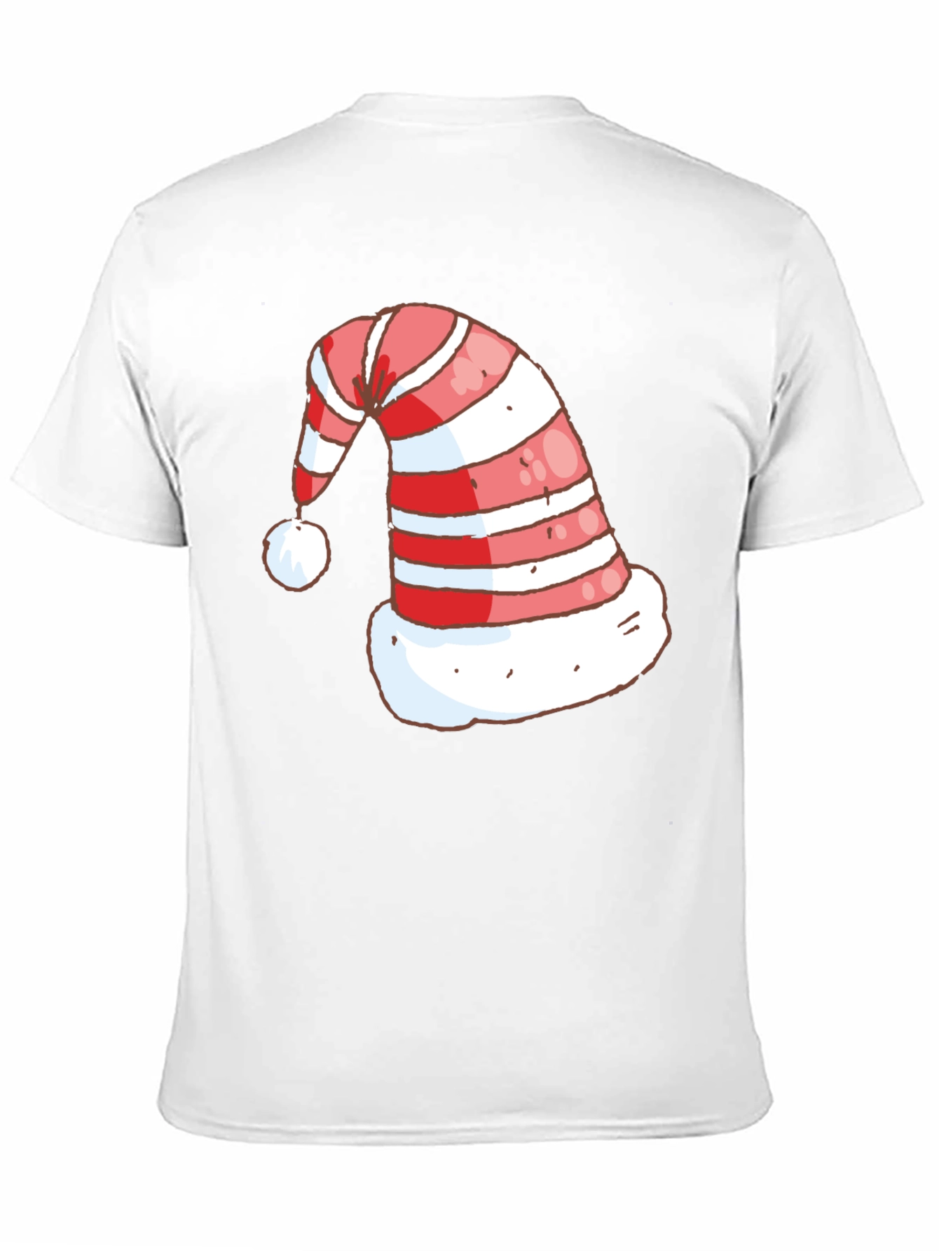 Festive Christmas Hat Graphic Tee - Holiday Spirit