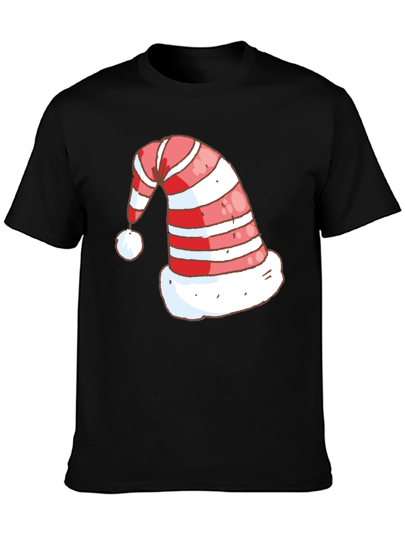 Festive Christmas Hat Graphic Tee - Holiday Spirit