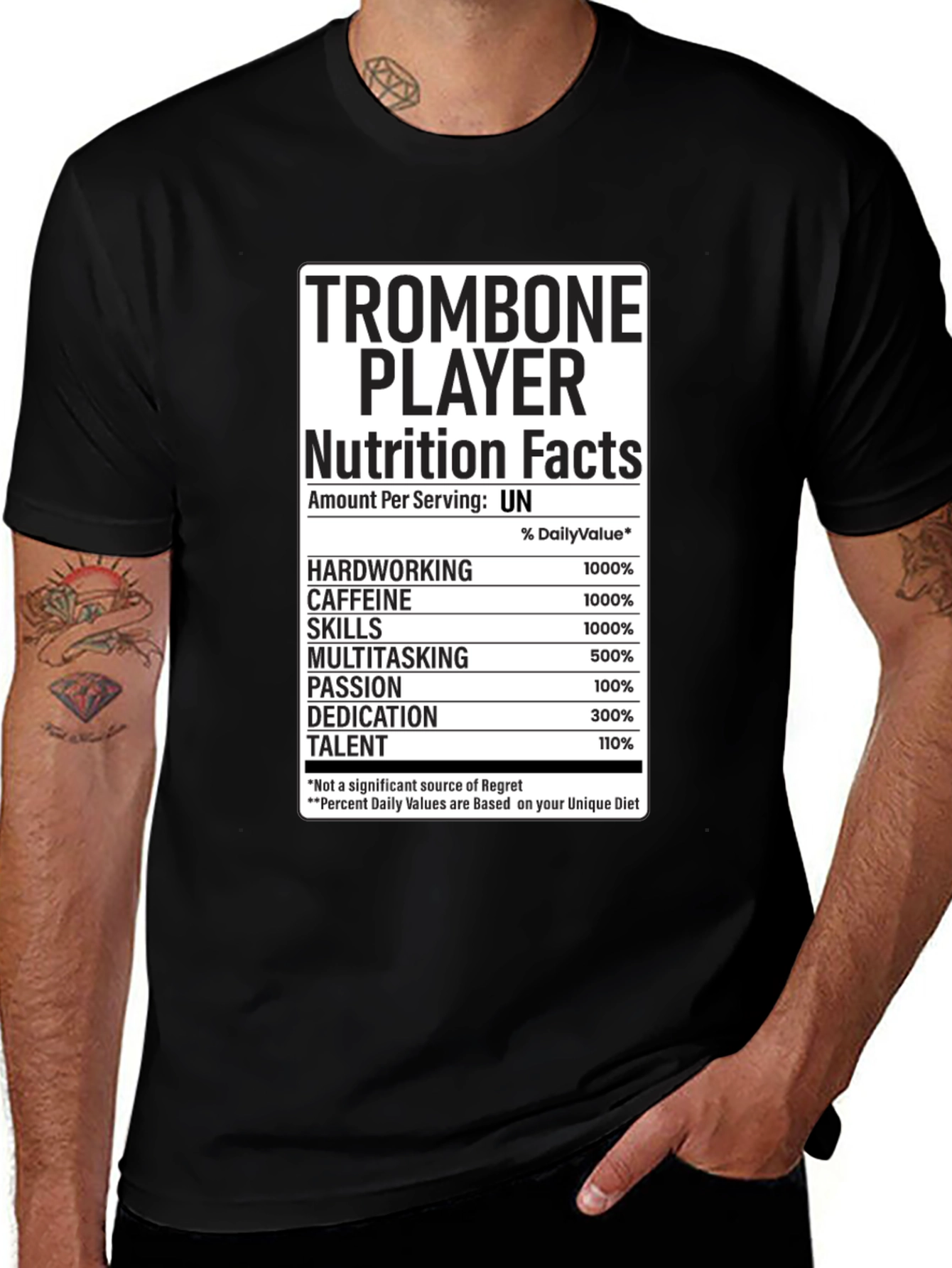 Trombone Player Nutrition Facts T-Shirt