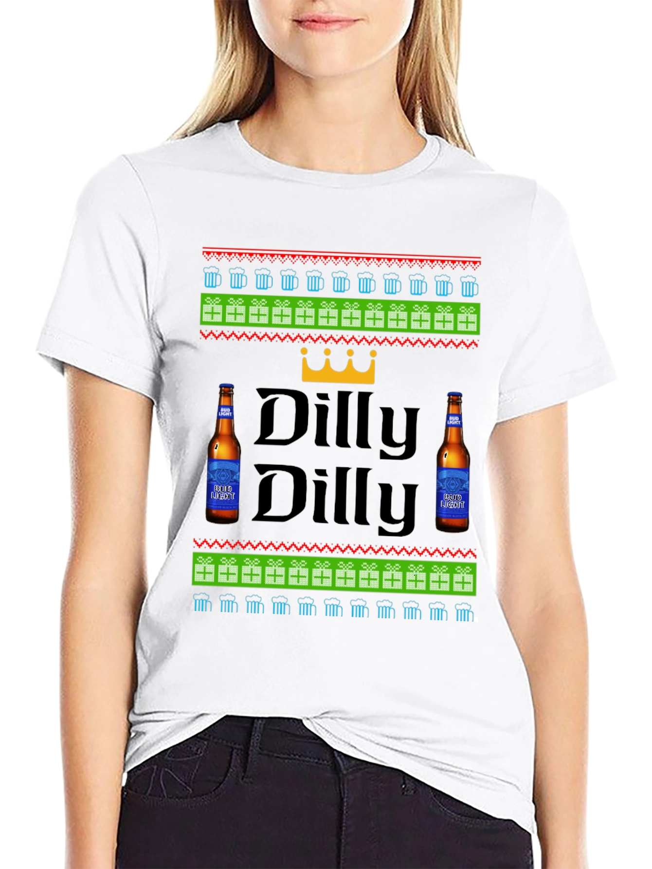 Dilly Dilly Beer Ugly Christmas T-Shirt
